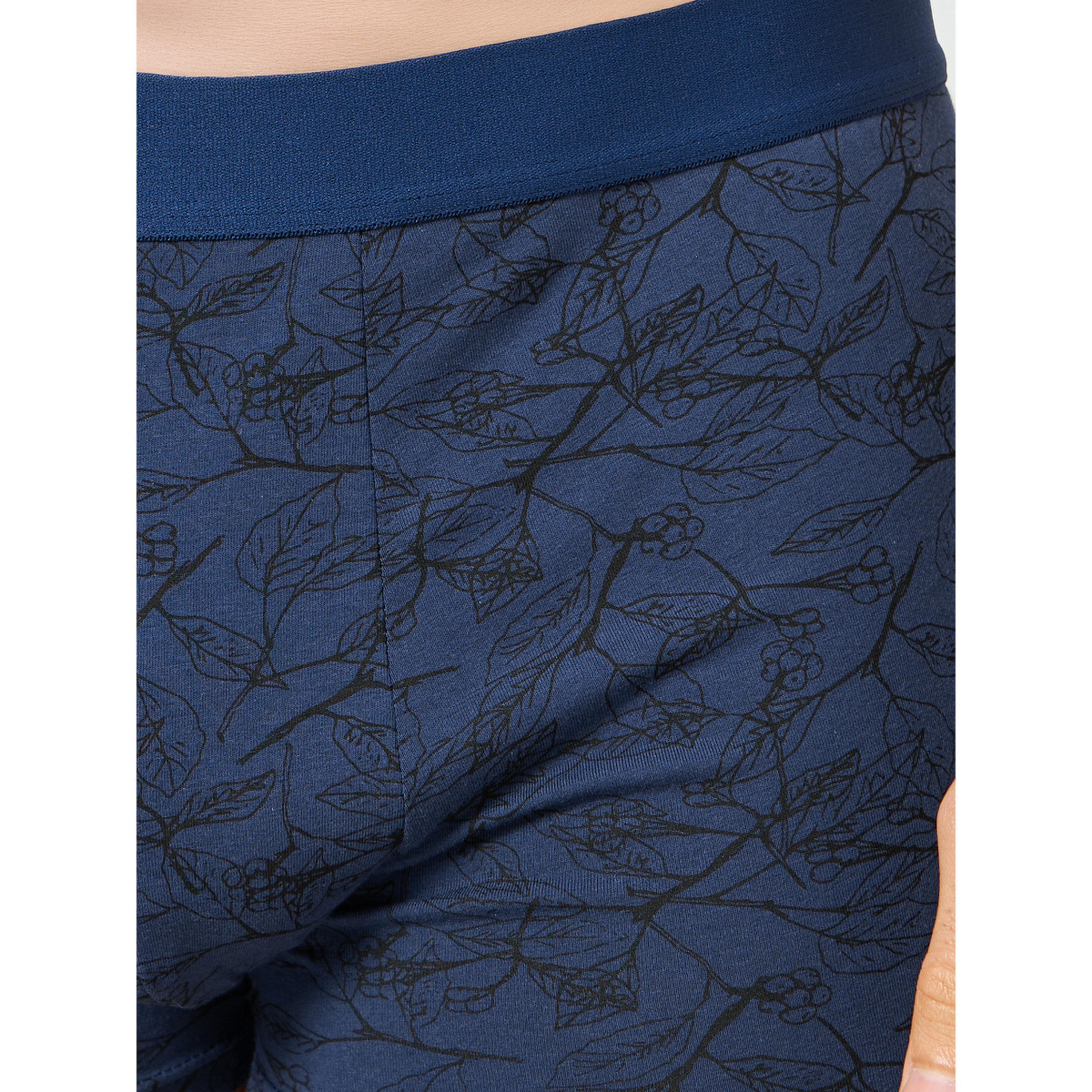 Styli Men Navy Blue Leaf Print Trunk-men-clothing-innerwear-underwear-image-3