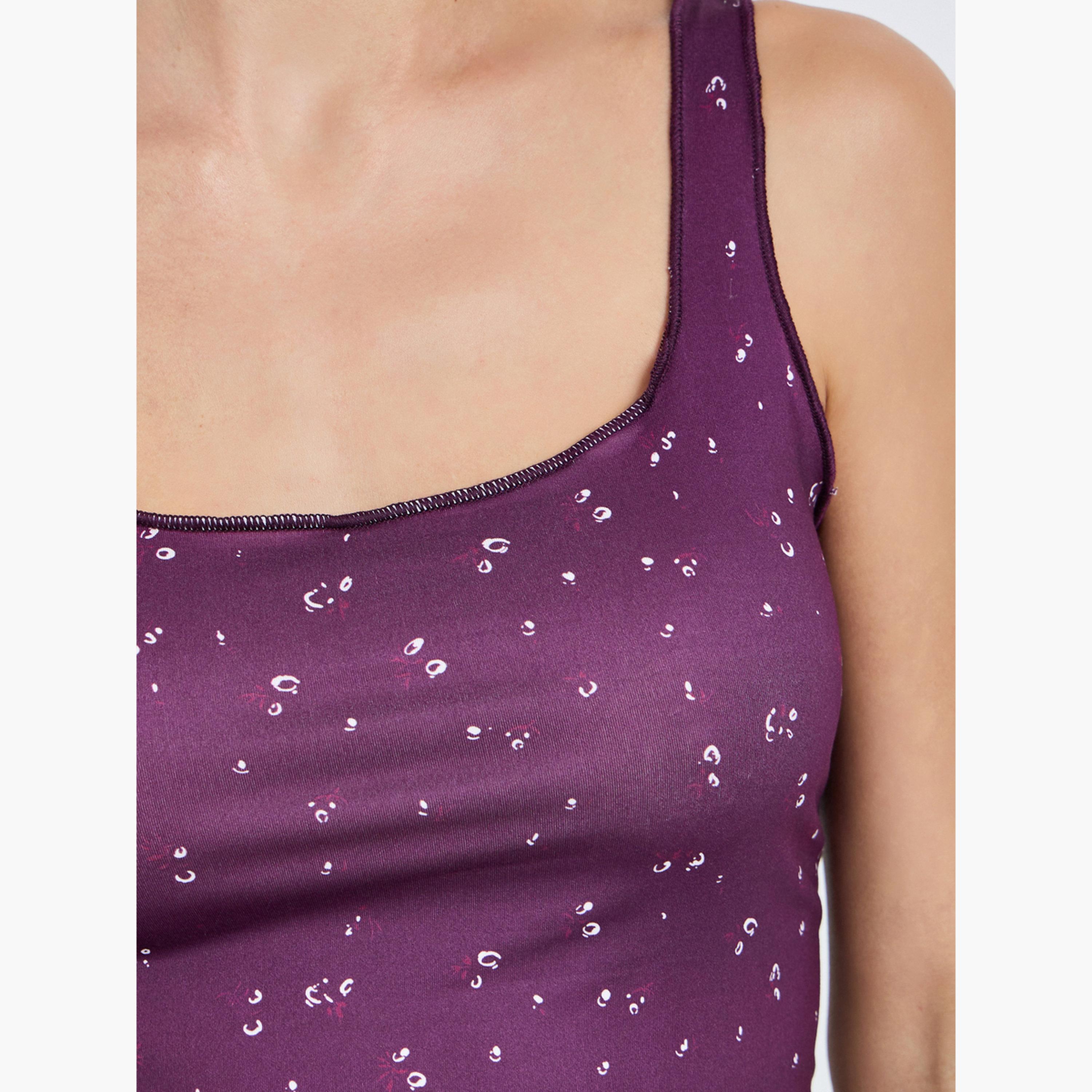 مجموعة من شورت وبلوزة تانك بطبعة زهور صغيرة-women-clothing-nightwear-pyjamas-shortsets-image-3