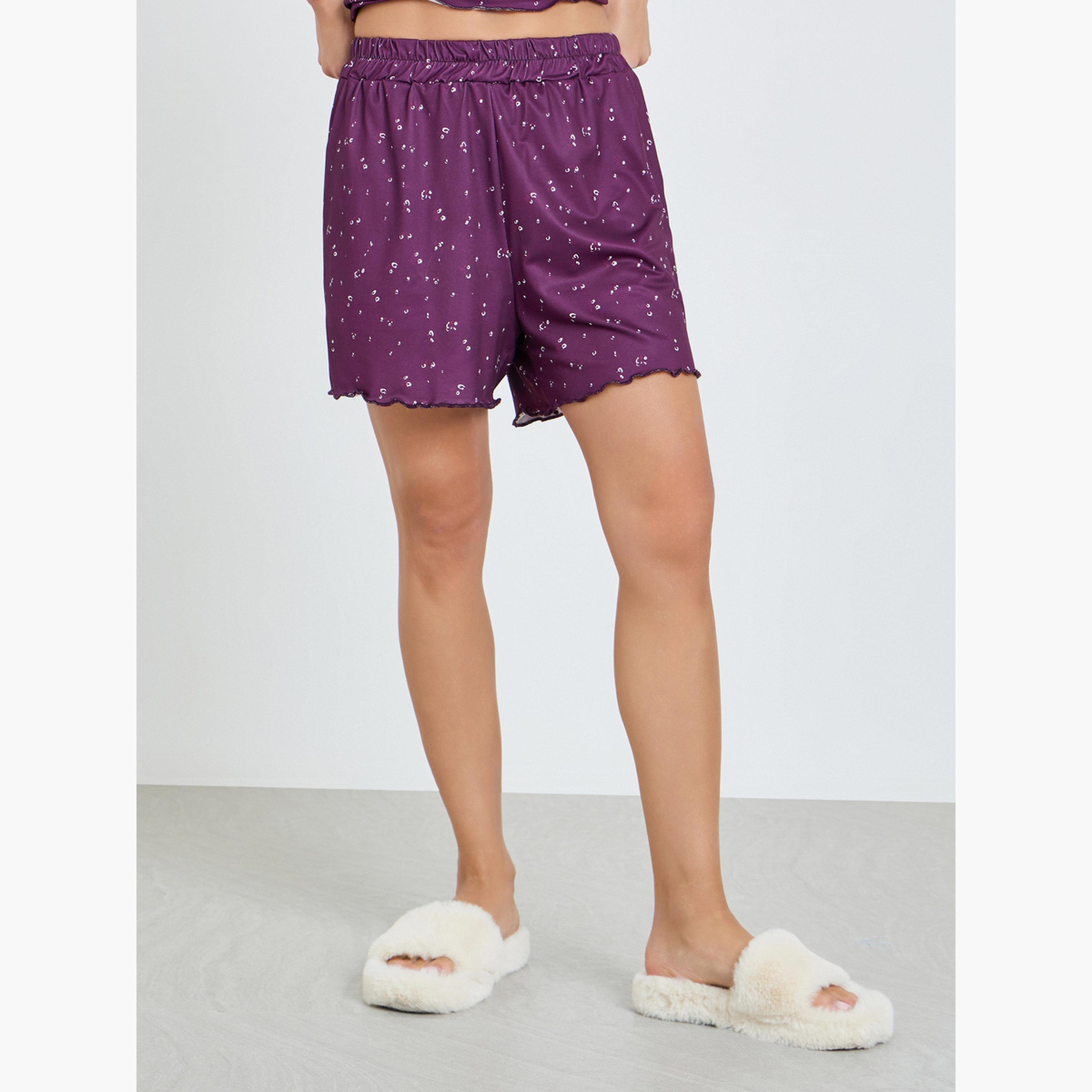 مجموعة من شورت وبلوزة تانك بطبعة زهور صغيرة-women-clothing-nightwear-pyjamas-shortsets-image-2