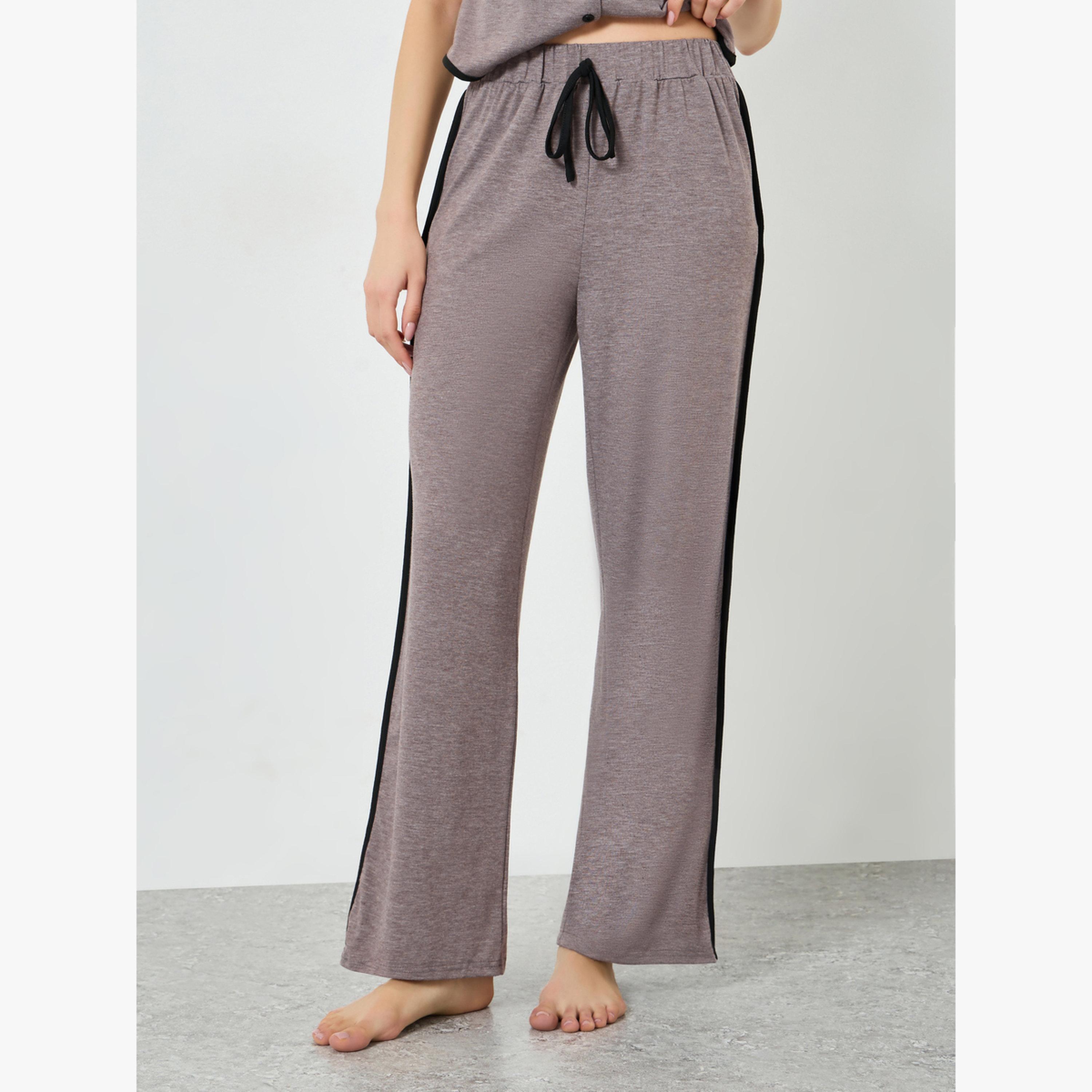 Styli Piped Button Through Waistcoat and Side Stripe Pyjama Set-women-clothing-nightwear-pyjamas-longsets-image-4