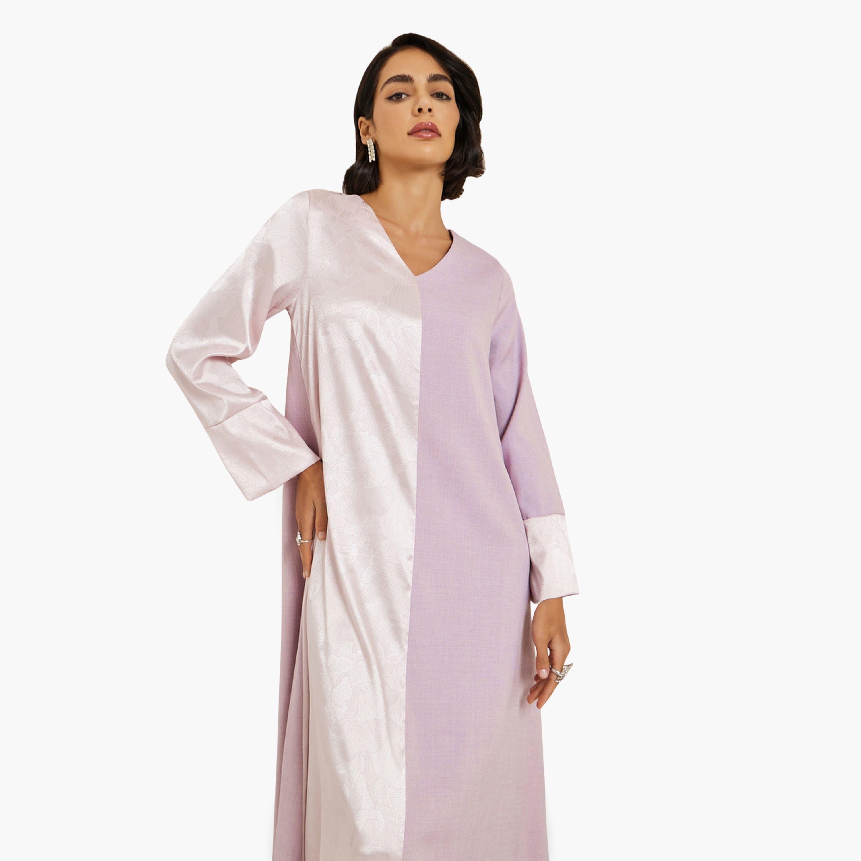 جلابية ساتان بتفاصيل جاكار-women-arabicclothing-jalabiyas-image-2