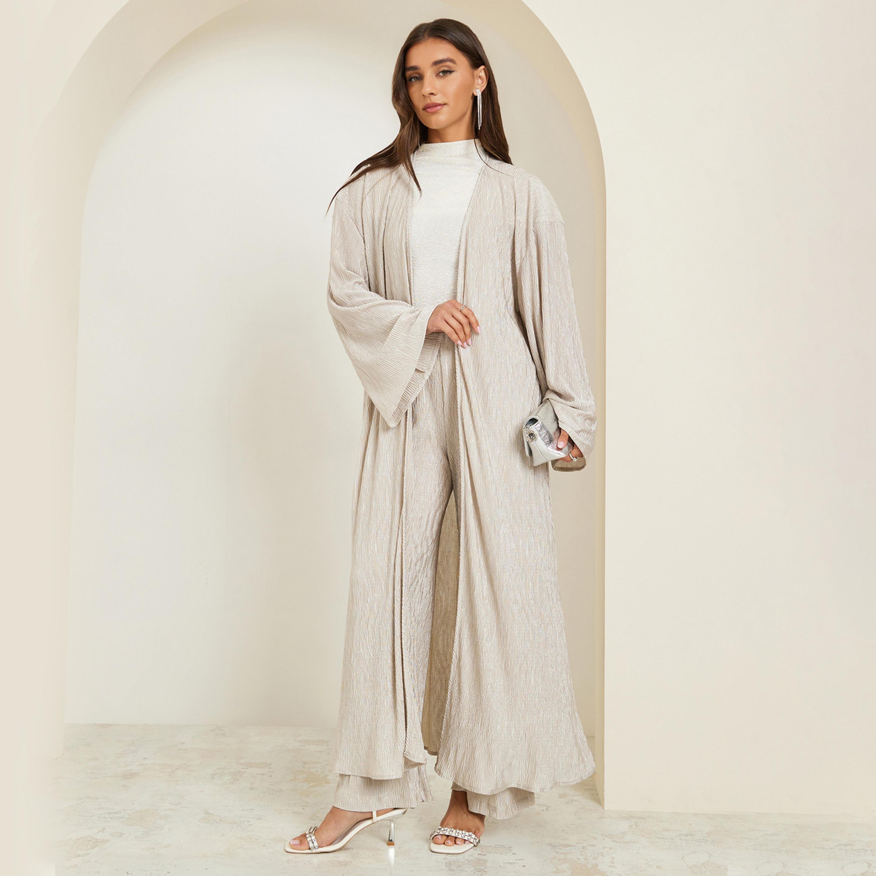 Styli Women Regular Fit Plisse Maxi Kimono-women-winterwear-coatsandjackets-jackets-image-1