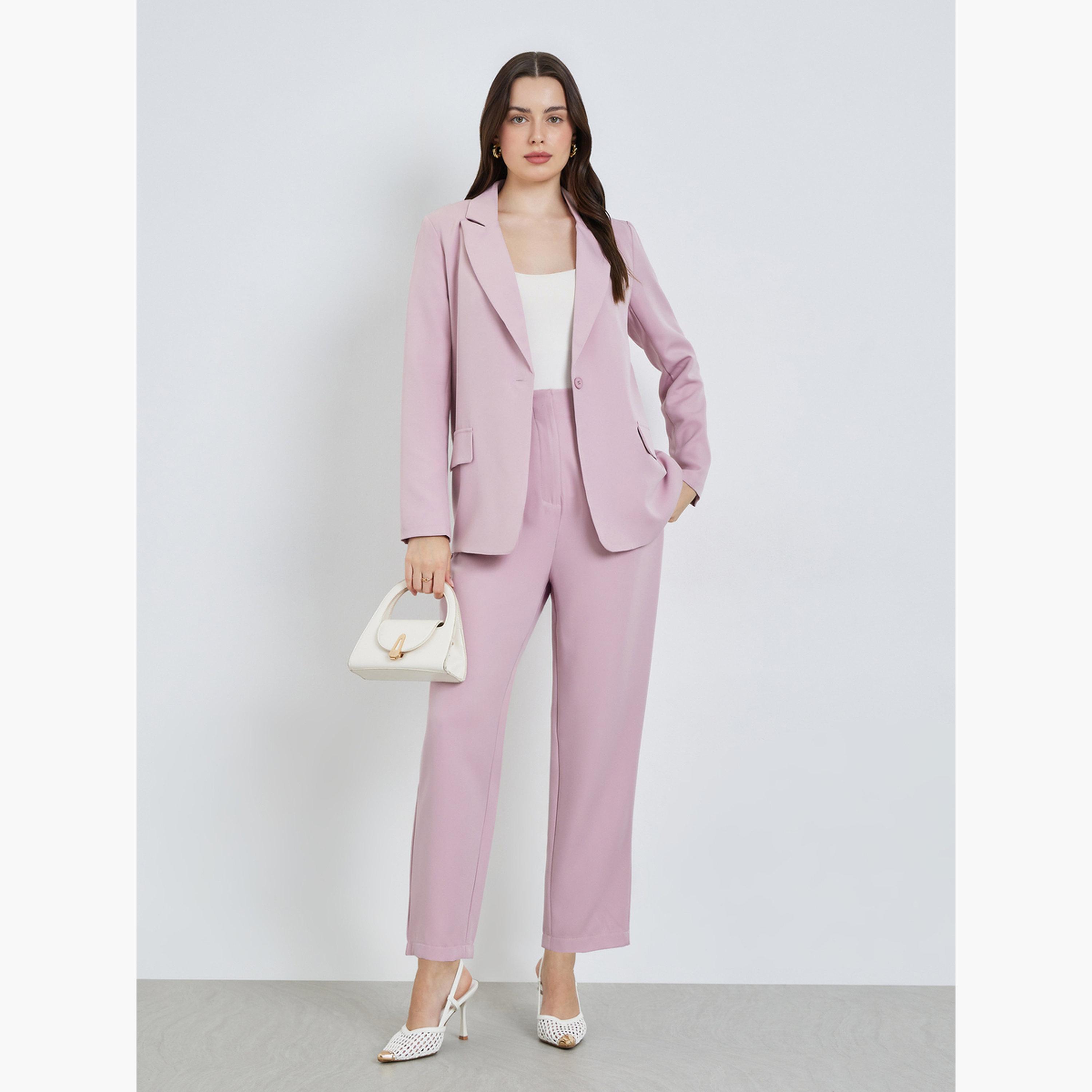 بليزر وردي واسع بياقة مدببة-women-clothing-coatsandjackets-blazers-image-2