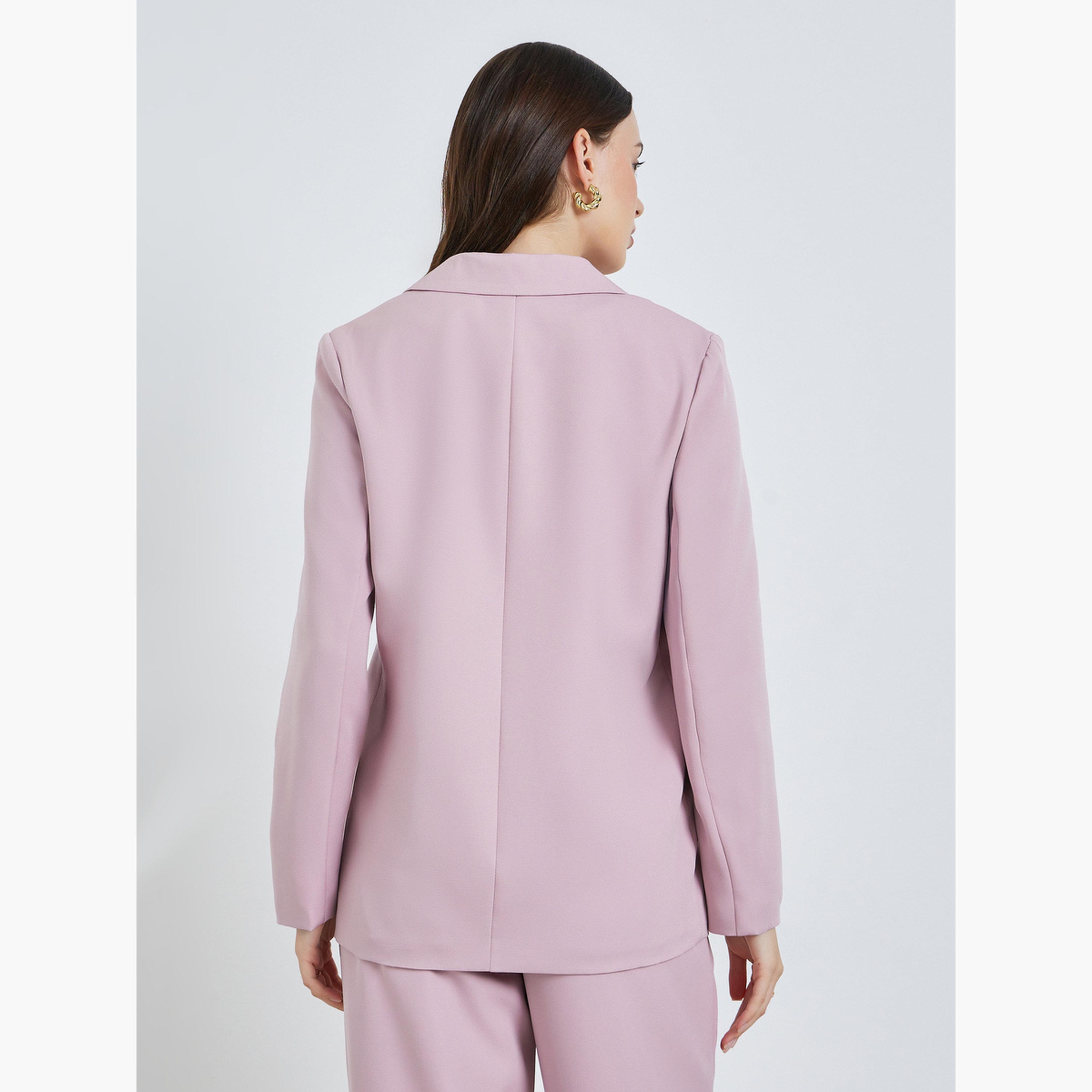 Styli Pink Oversized Notch Lapel Blazer-women-clothing-coatsandjackets-blazers-image-4