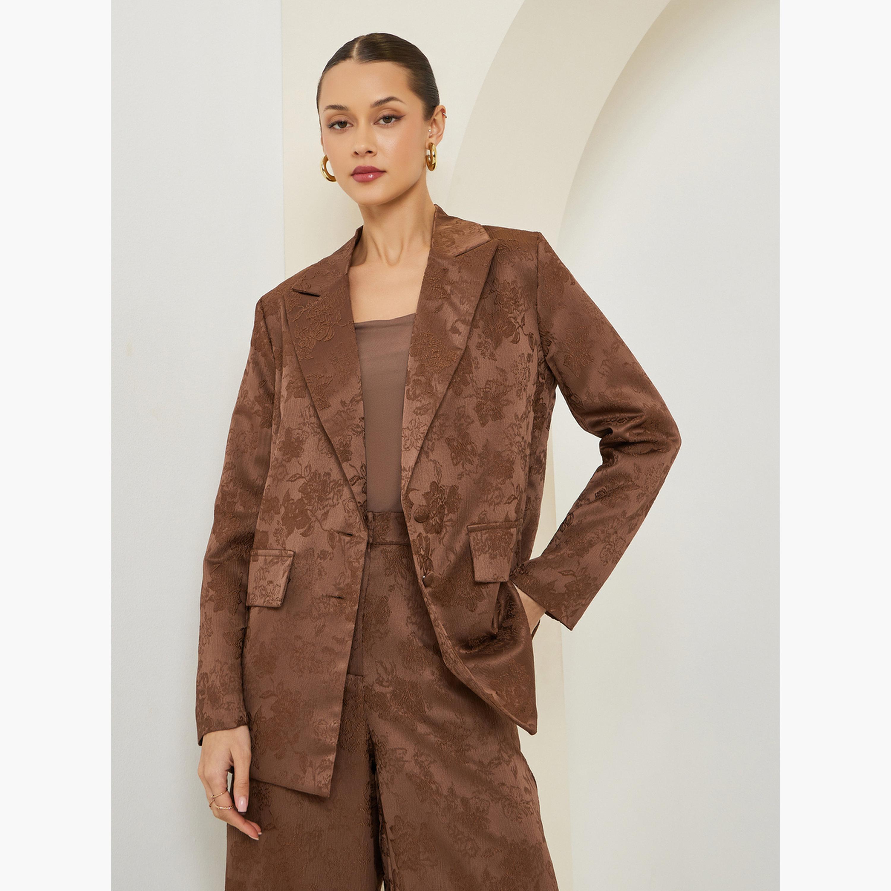 بليزر ساتان جاكار بقصة عادية-women-clothing-coatsandjackets-blazers-image-3