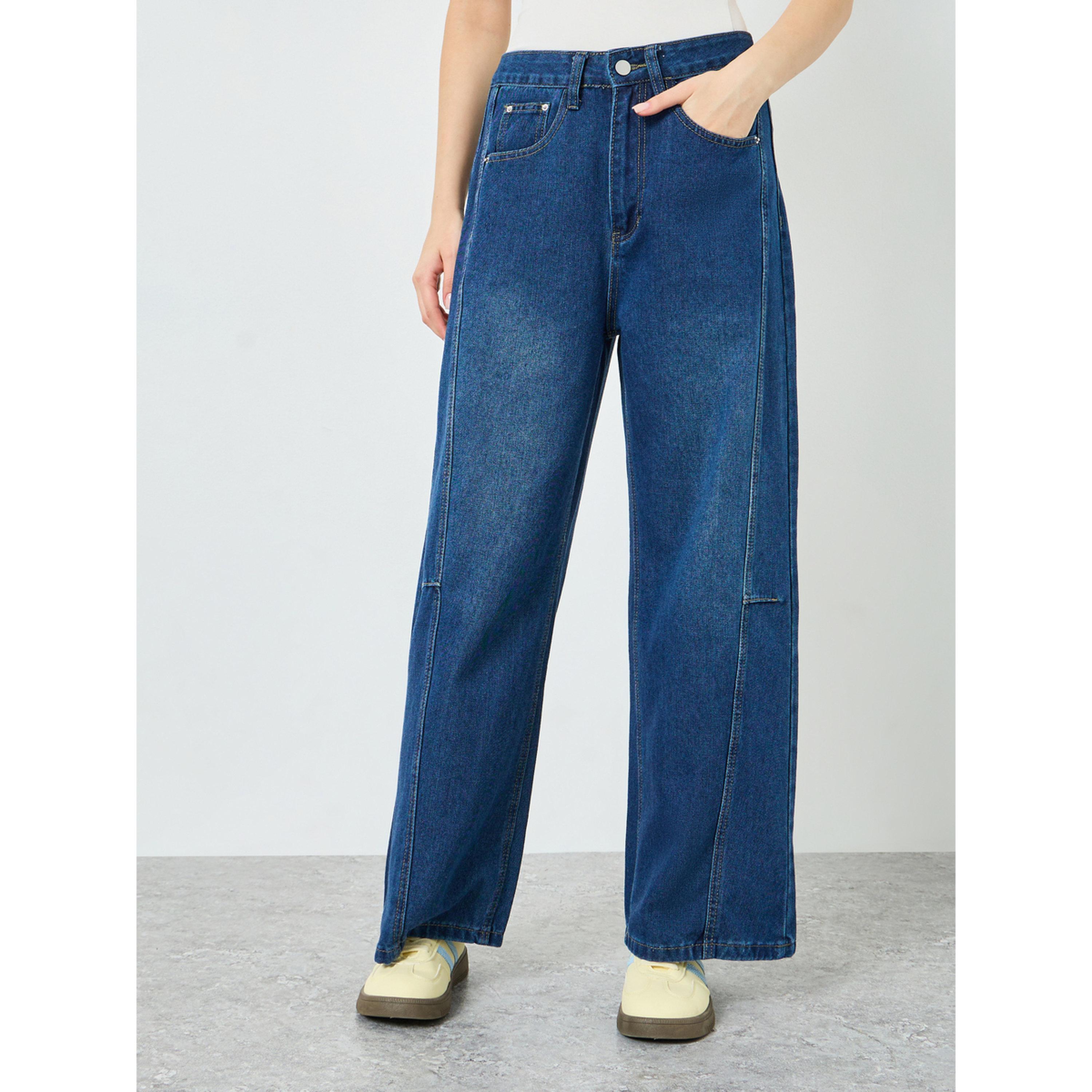 Styli Women Blue High Rise Wide Leg Jeans-women-clothing-bottoms-jeans-image-1