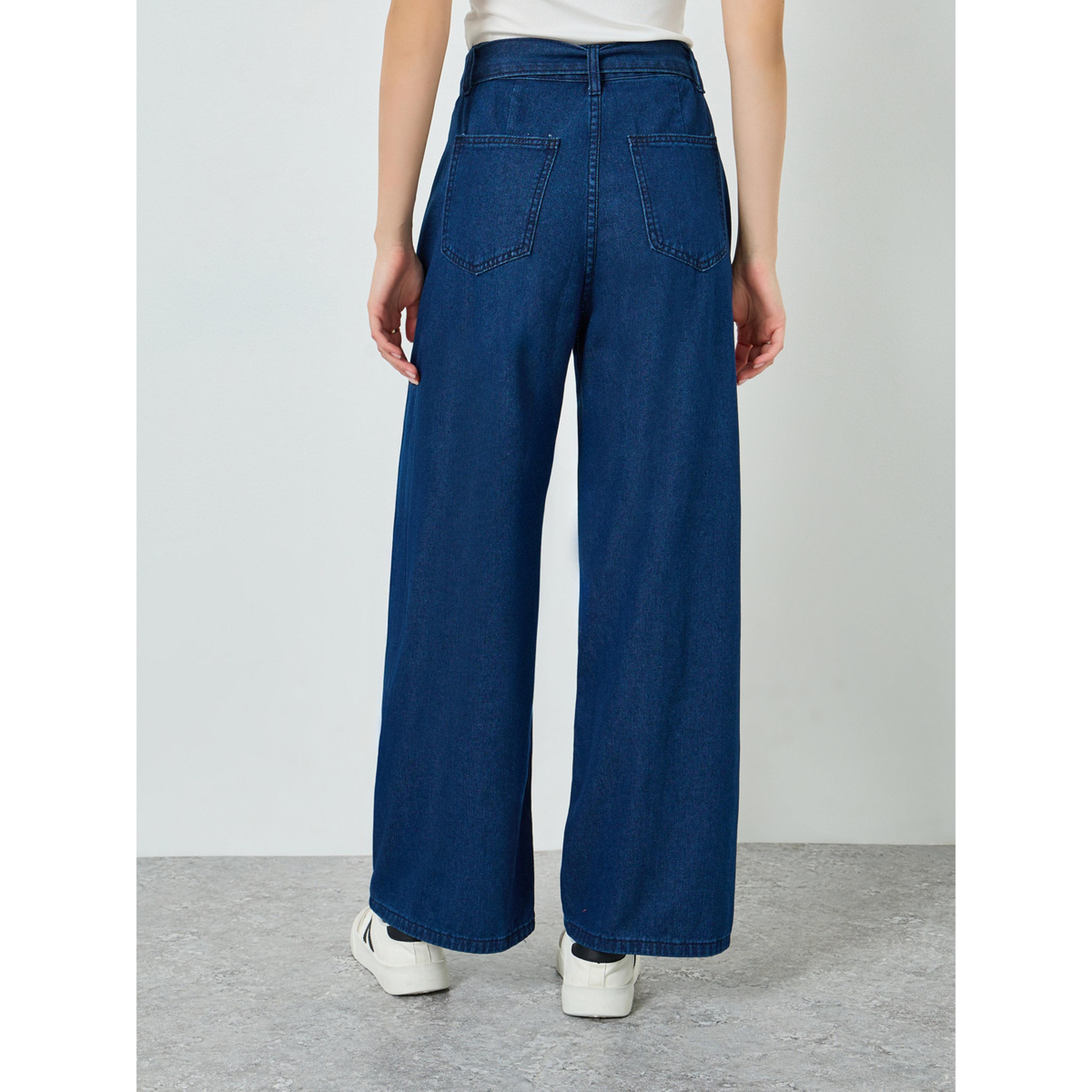 Styli Women Dark Blue Wide Leg Jeans-women-clothing-bottoms-jeans-image-4