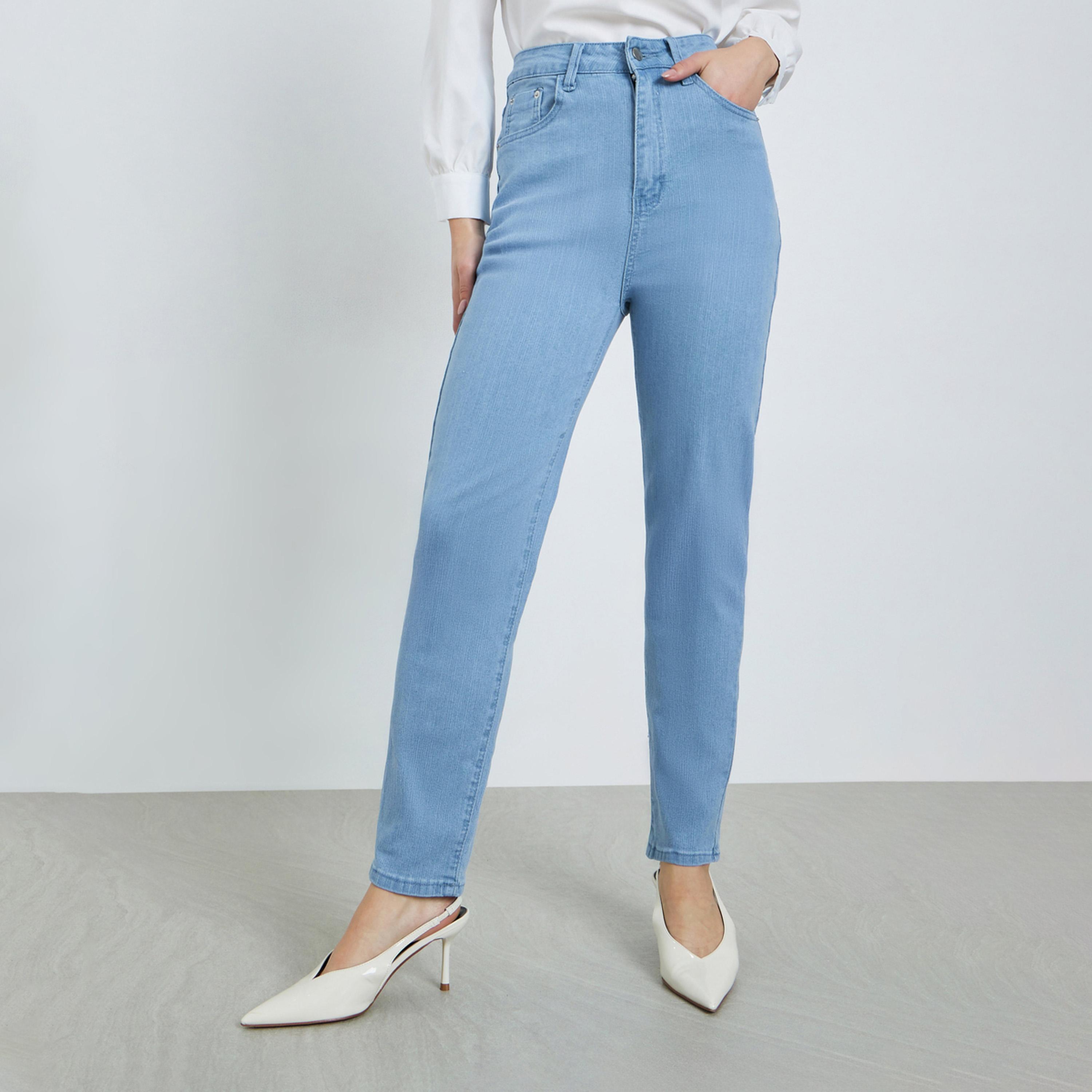 جينز بقصة سكيني وخصر عالي-women-clothing-bottoms-jeans-image-1