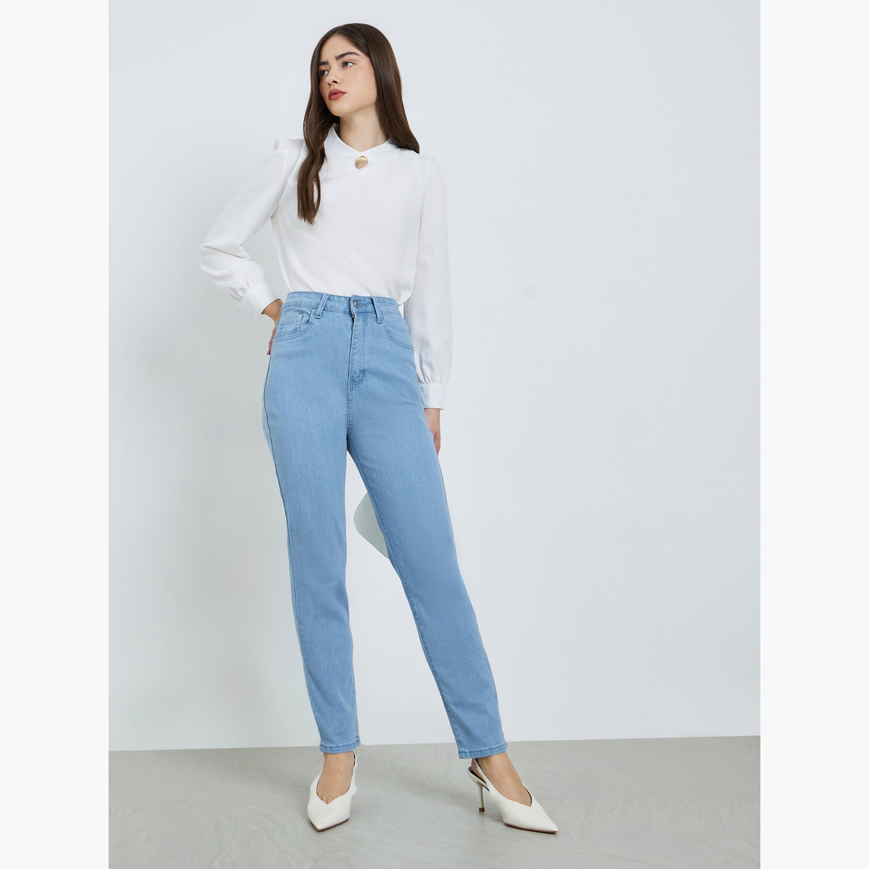 جينز بقصة سكيني وخصر عالي-women-clothing-bottoms-jeans-image-2