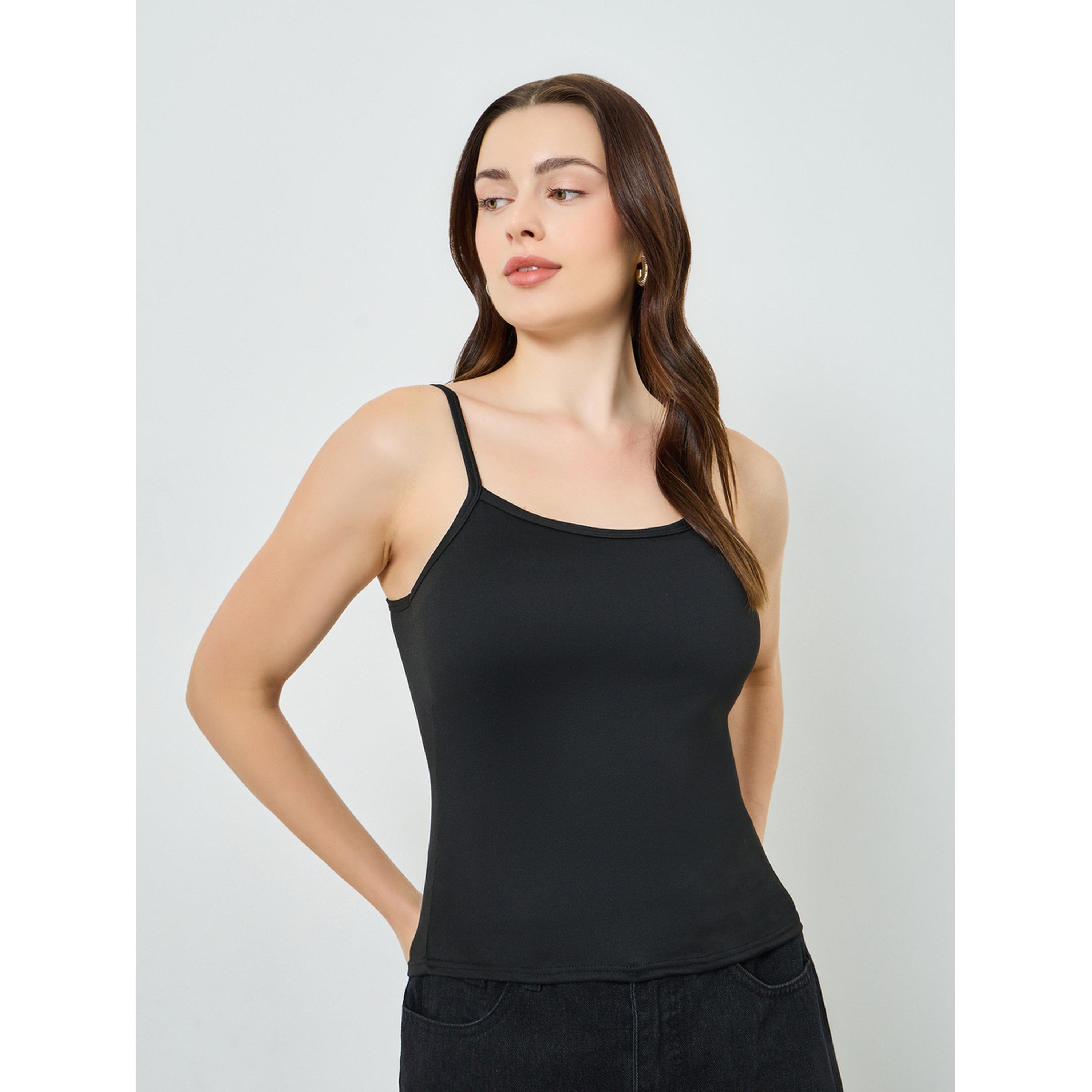 Styli Women Solid Scoop Neck Fitted Cami-women-clothing-tshirts-image-1
