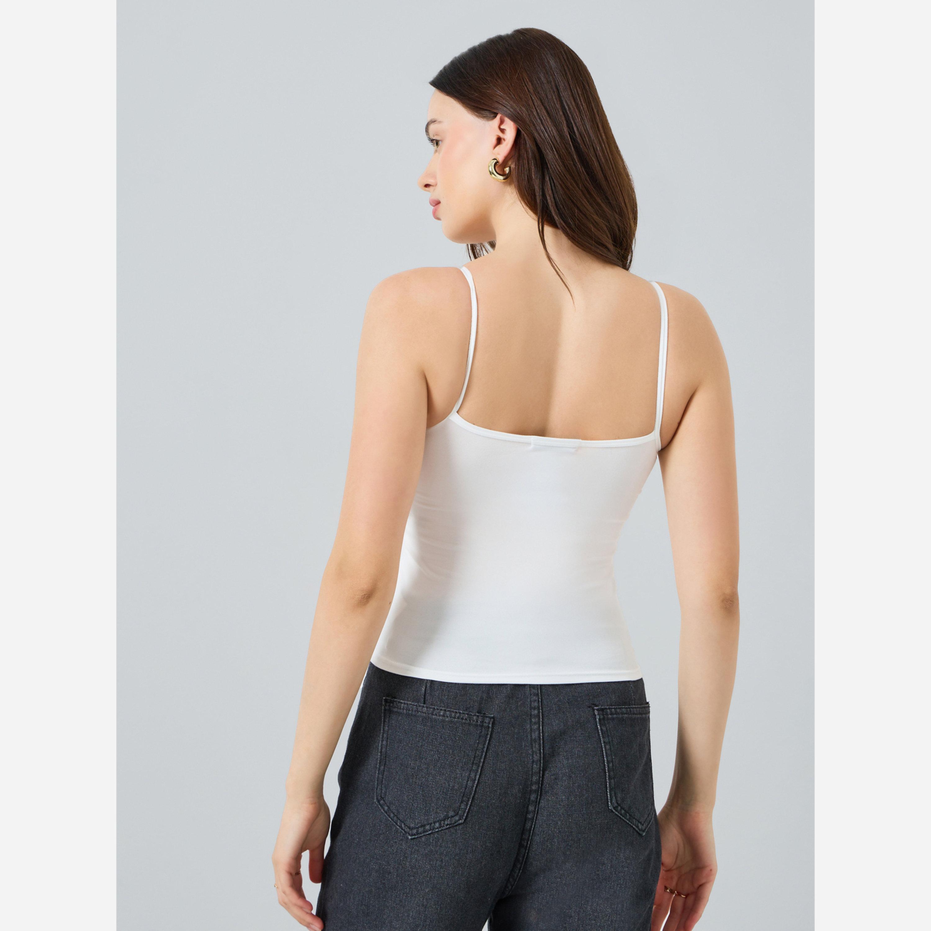 ستايلي - قميص داخلي نسائي سادة ياقة دائرية ضيقة-women-clothing-tshirts-image-4