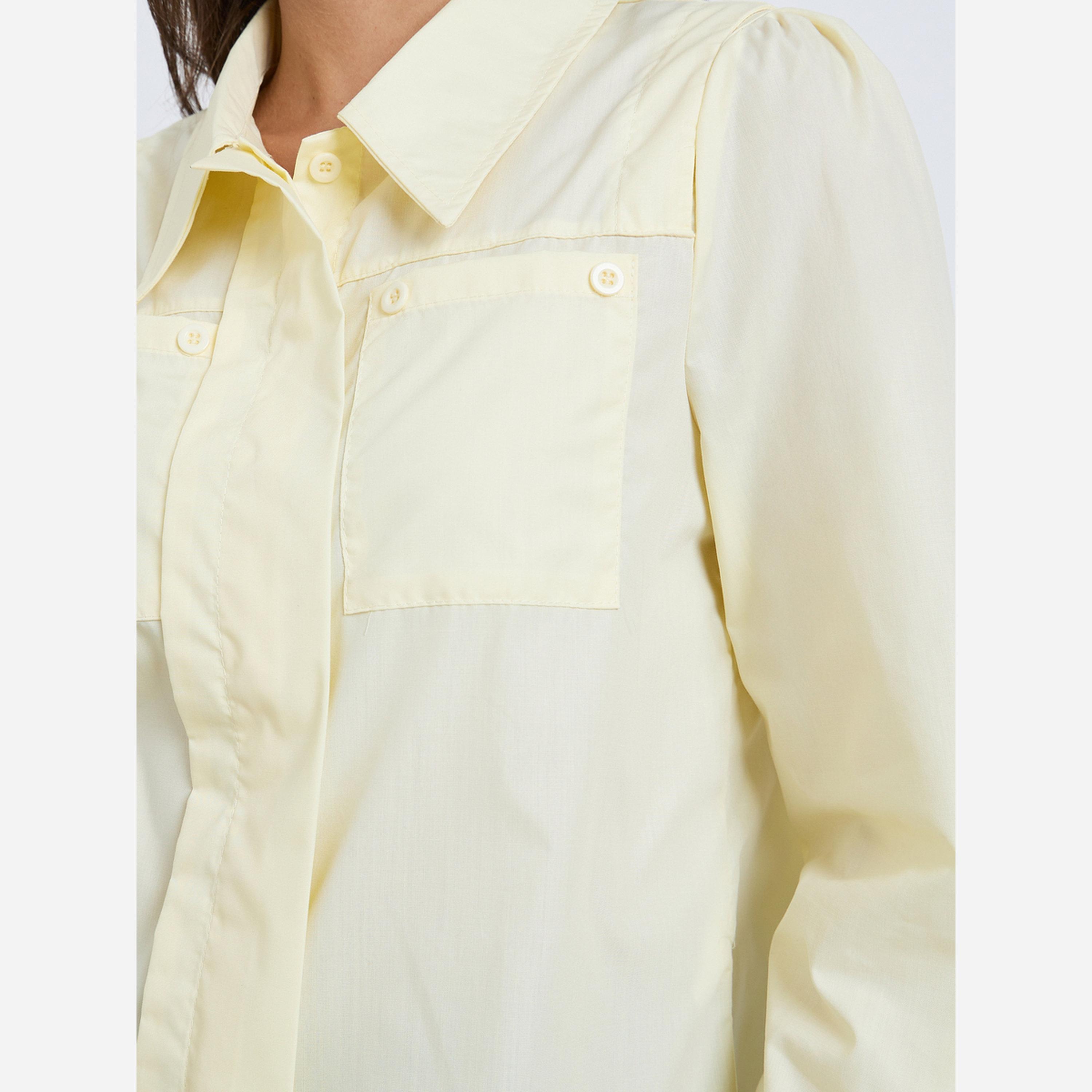 Styli Pocket detail, everyday loose and casual oversized shirt.-women-clothing-shirtsandblouses-shirts-image-4