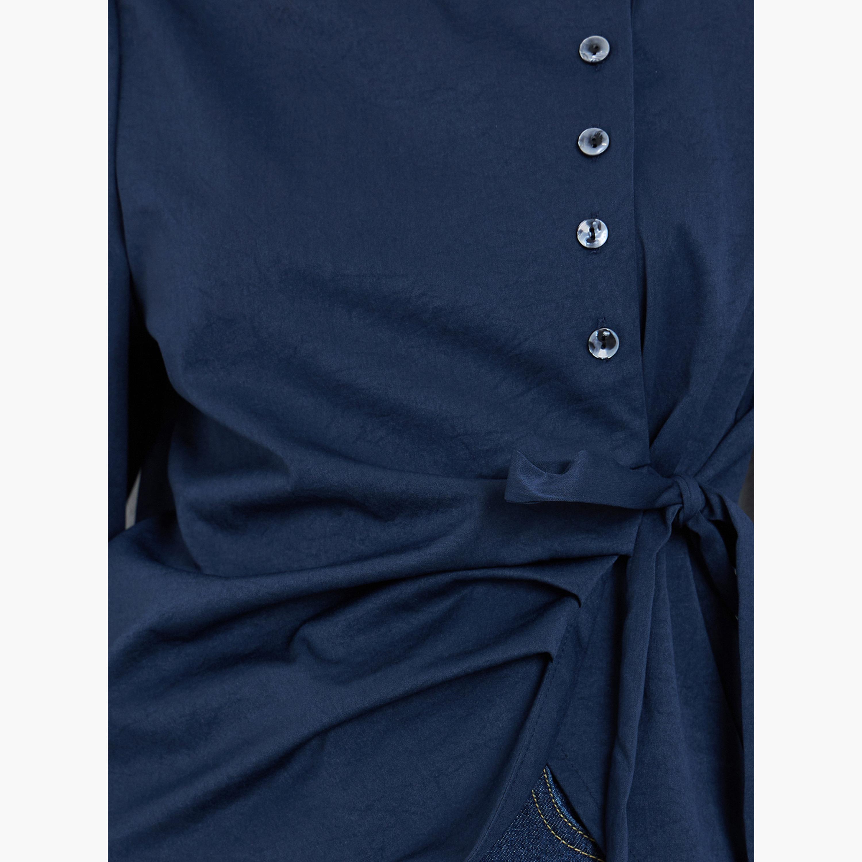 بلوزة بنمط لف وأكمام بالون-women-clothing-shirtsandblouses-blouses-image-4