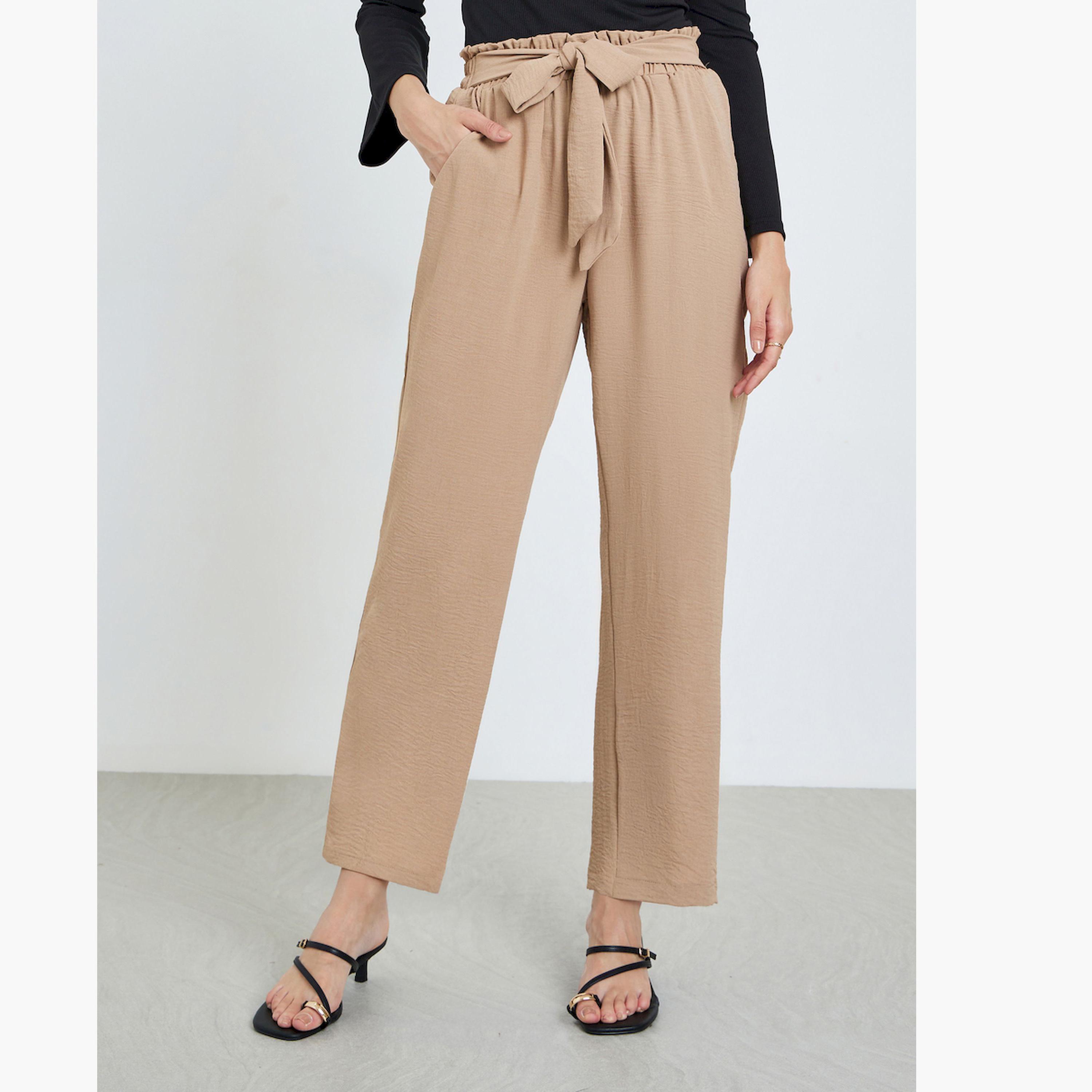 بنطال أرجل واسعة برباط خصر-women-clothing-bottoms-trousers-image-1