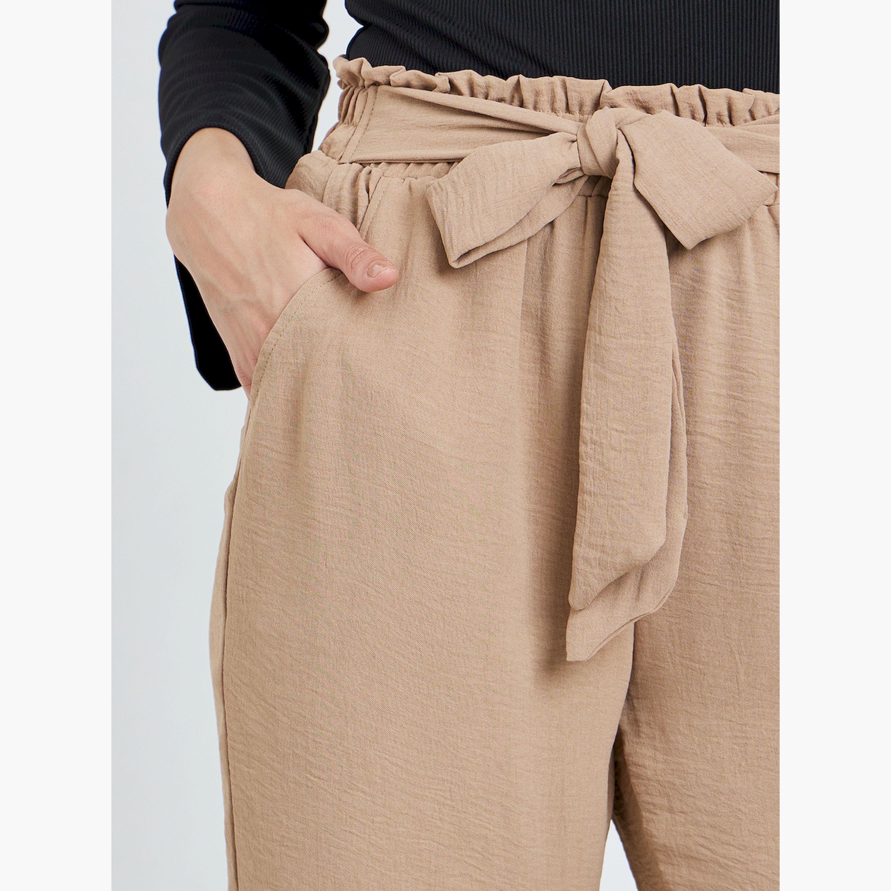 بنطال أرجل واسعة برباط خصر-women-clothing-bottoms-trousers-image-3