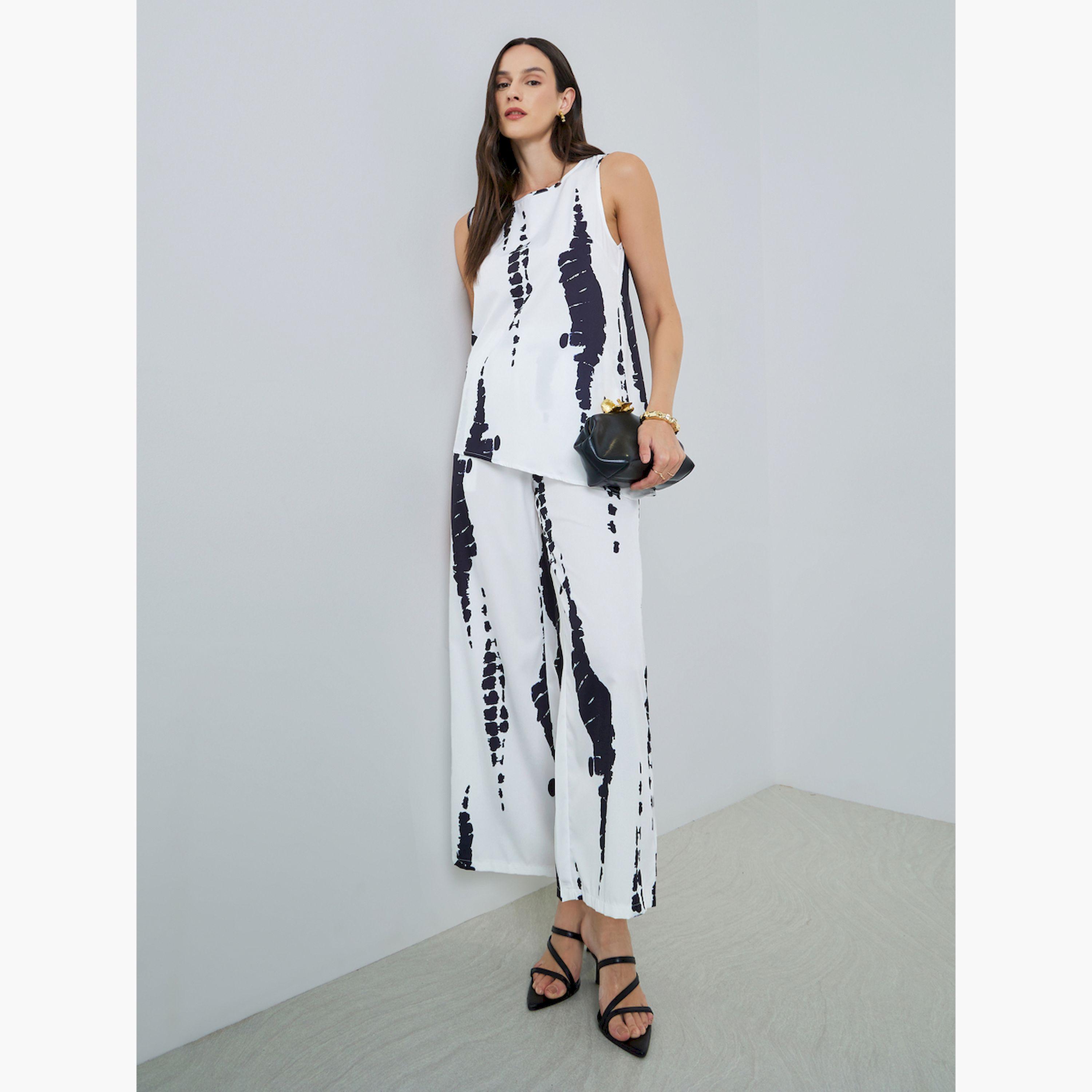 Take Two X Styli Printed Sleeveless Top and Trousers Co-Ords-women-clothing-coordsets-image-1