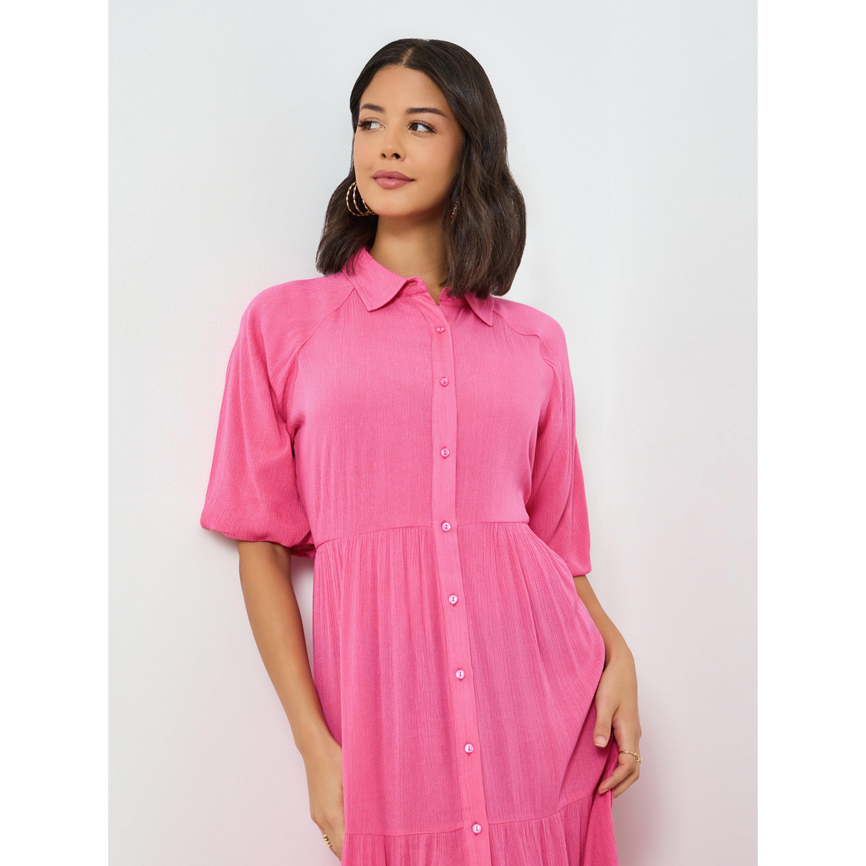 Styli Pink Rayon Crepe Shirt Maxi Dress-women-clothing-dresses-image-3