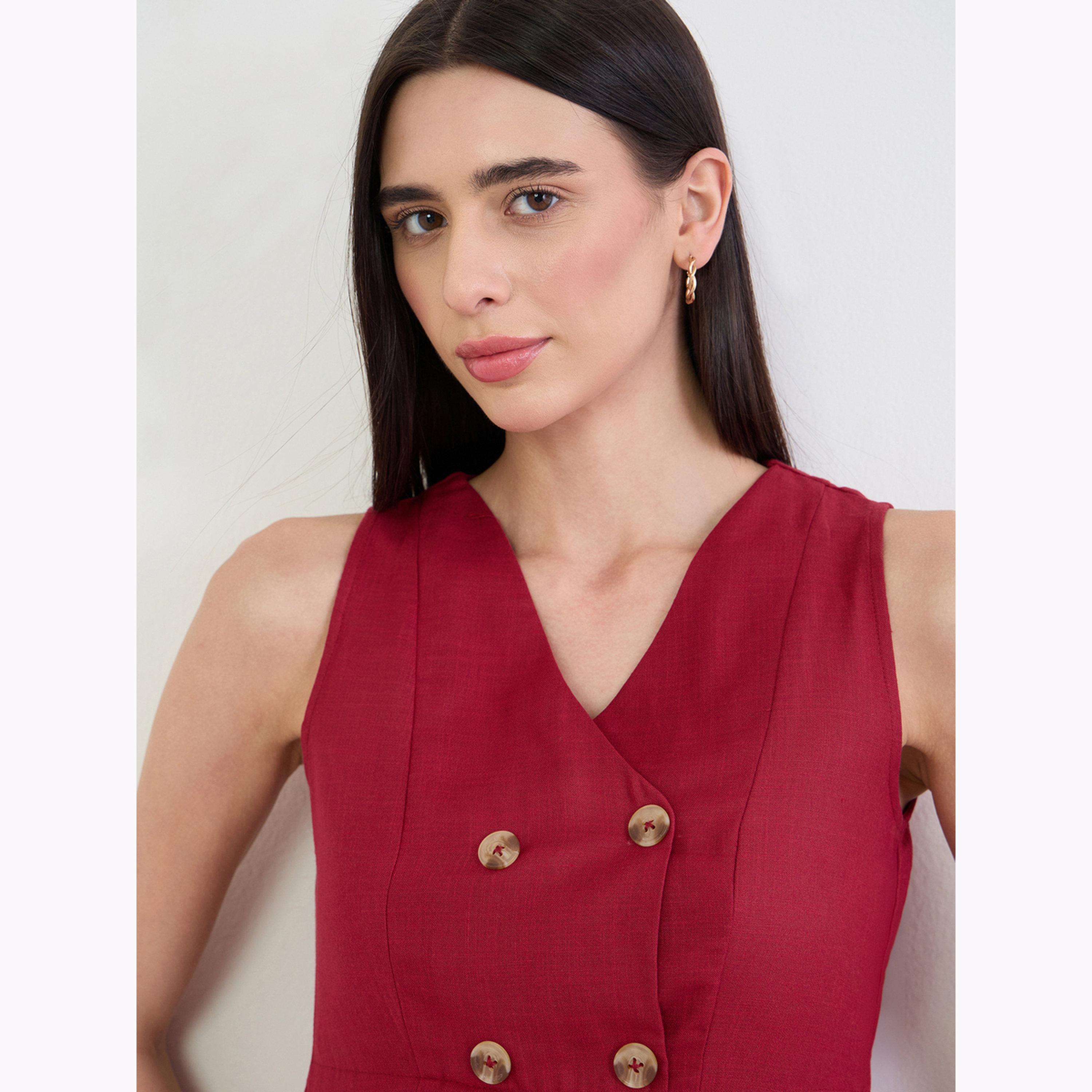 Styli Burgundy Sleeveless Maxi Dress-women-clothing-dresses-image-4