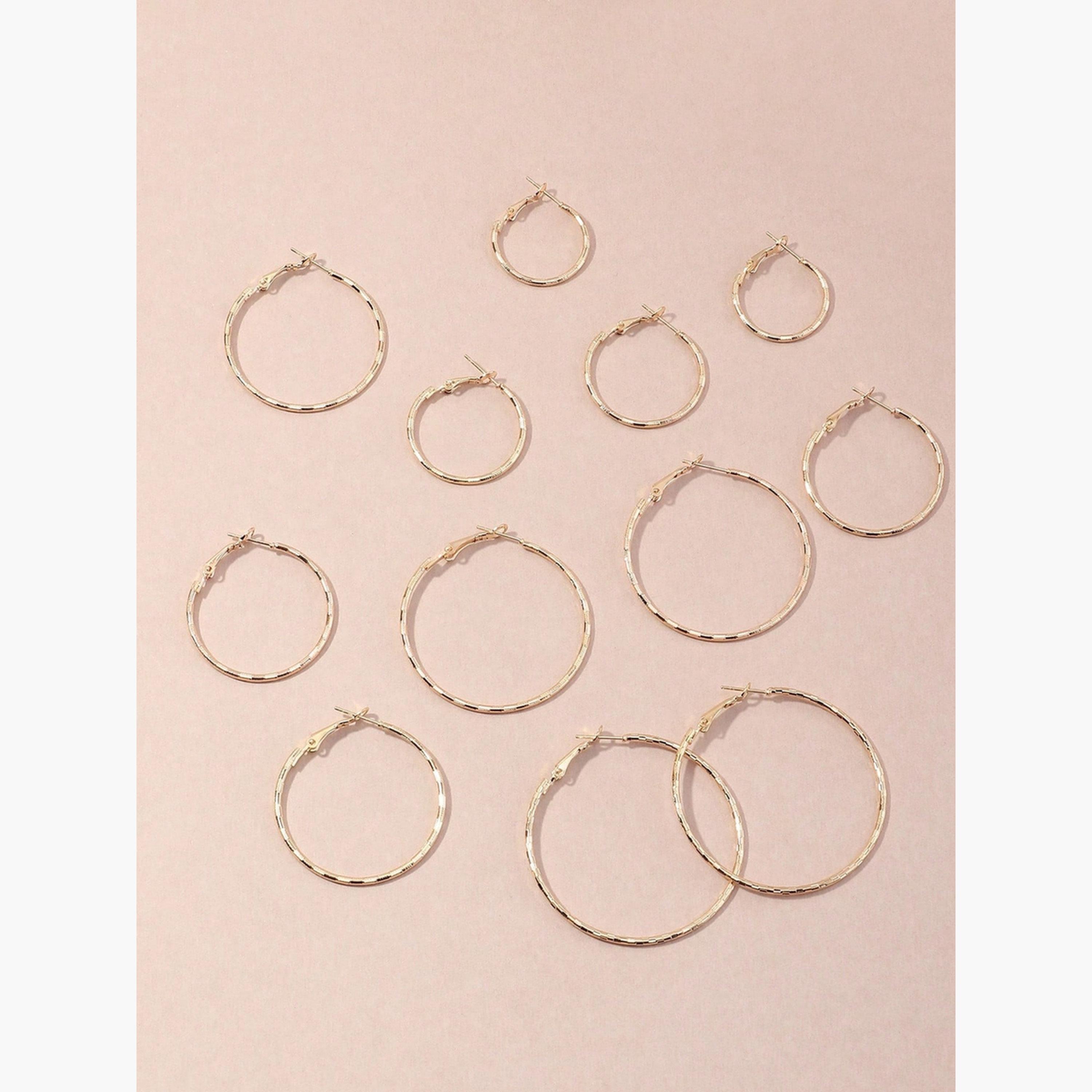 مجموعة من 6 أقراط حلقية مزخرفة-women-watchesandjewellery-jewellery-earrings-image-3