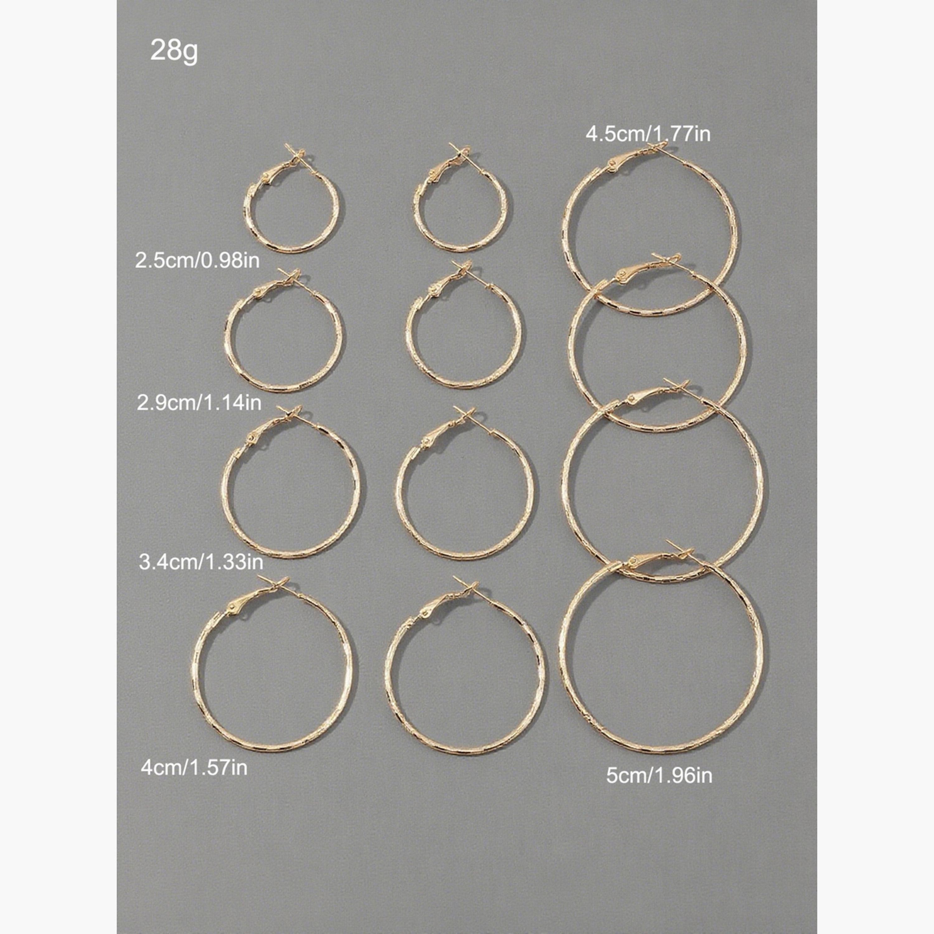 مجموعة من 6 أقراط حلقية مزخرفة-women-watchesandjewellery-jewellery-earrings-image-5