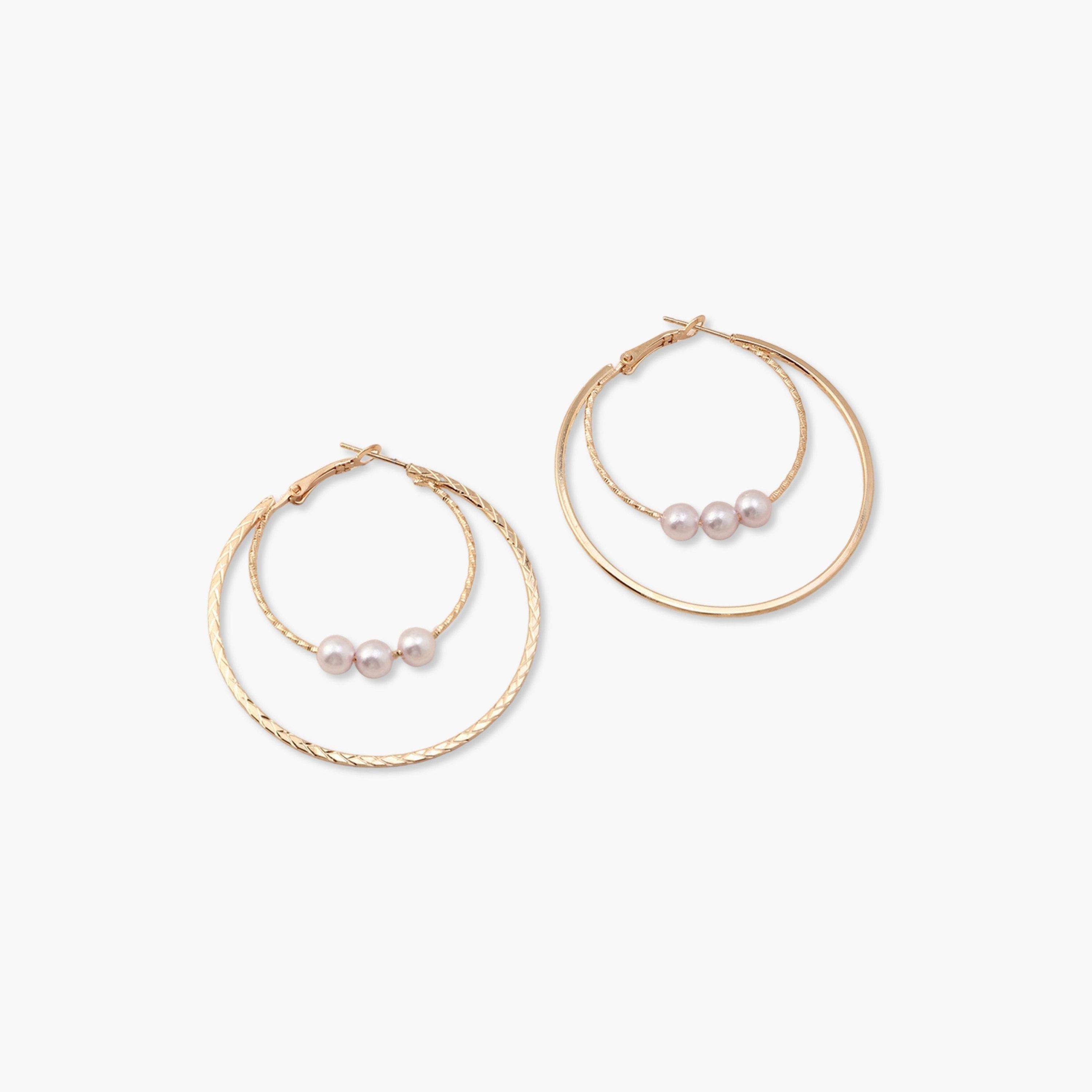 أقراط حلقية مزدوجة مزينة بلؤلؤ صناعي-women-watchesandjewellery-jewellery-earrings-image-1