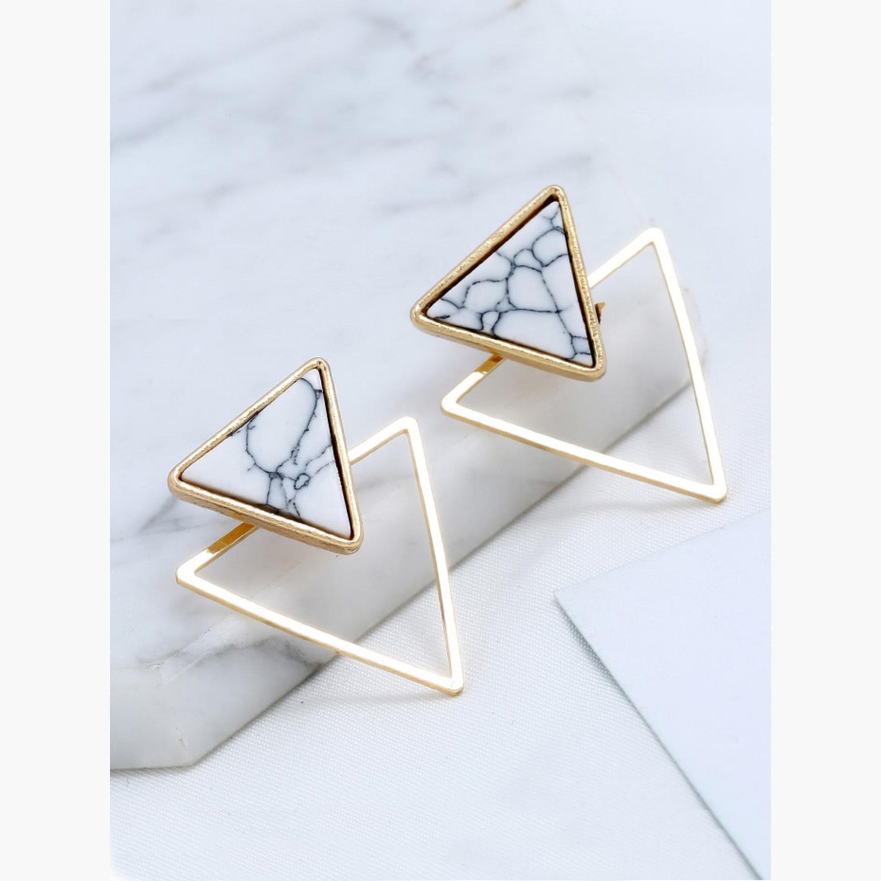 Take Two Triangle Shaped Push Back Earrings-women-watchesandjewellery-jewellery-earrings-image-4