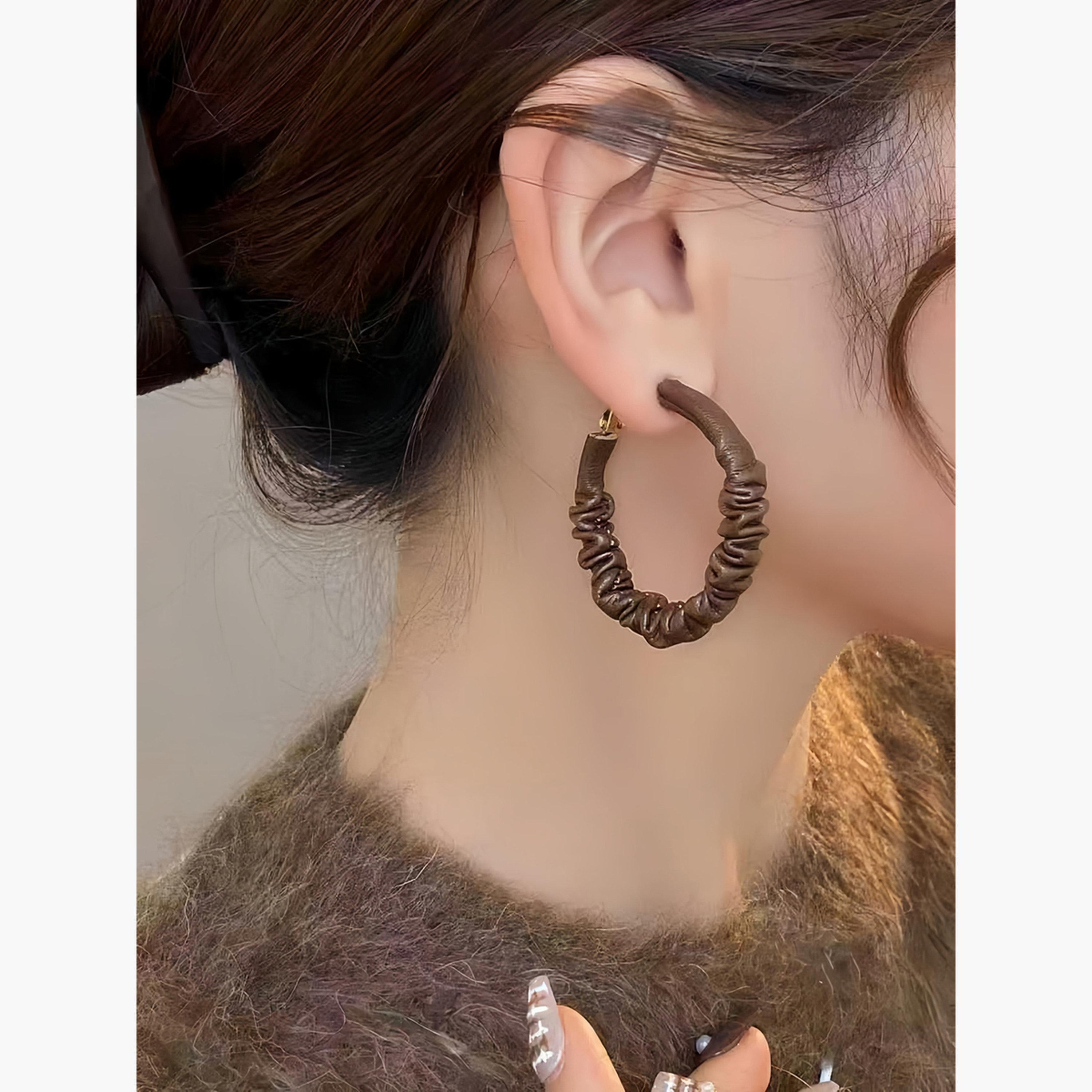 Take Two Brown Hoop Earrings-women-watchesandjewellery-jewellery-earrings-image-2