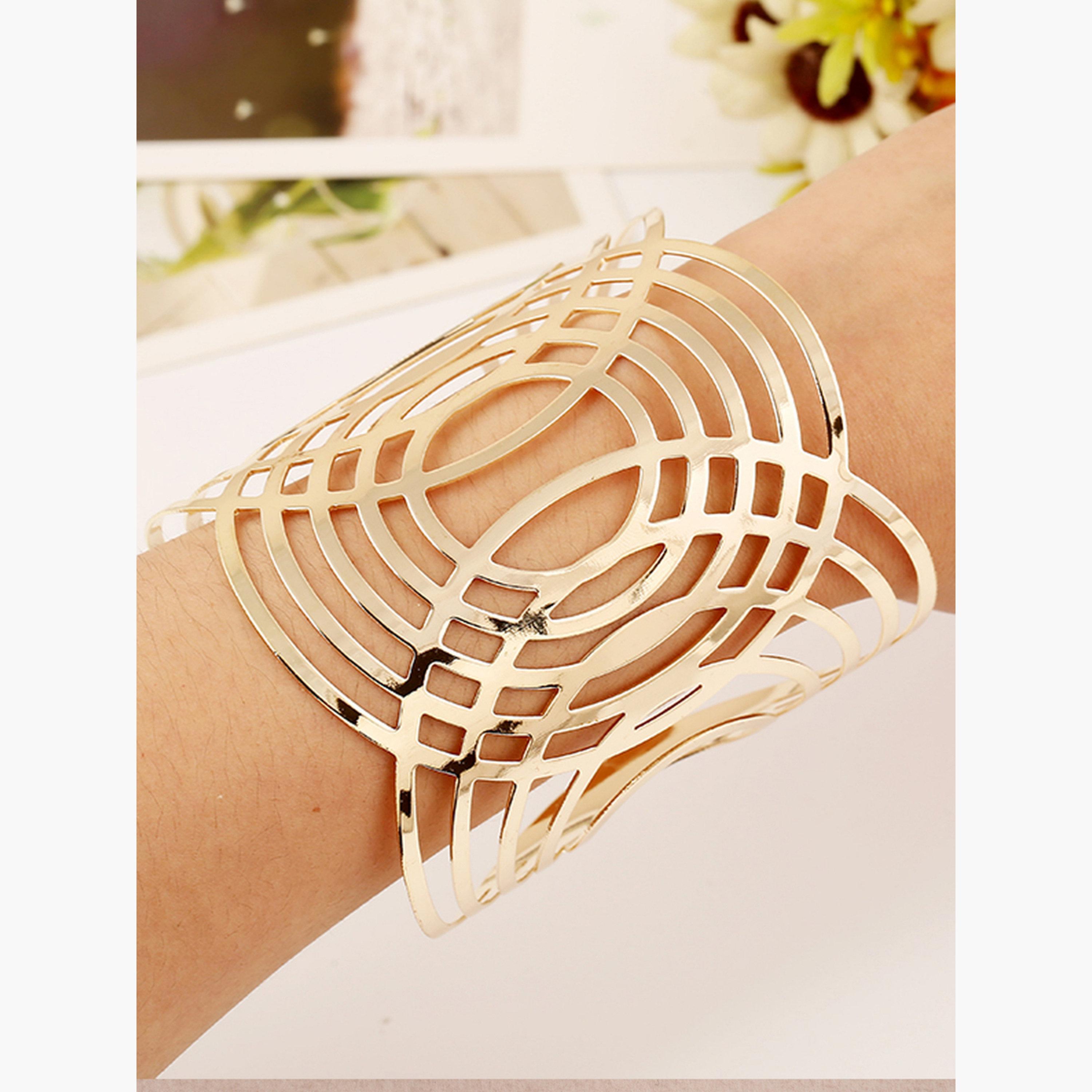 Take Two Cut-Out Design Wide Cuff Bracelet-women-watchesandjewellery-jewellery-banglesandbracelets-image-2