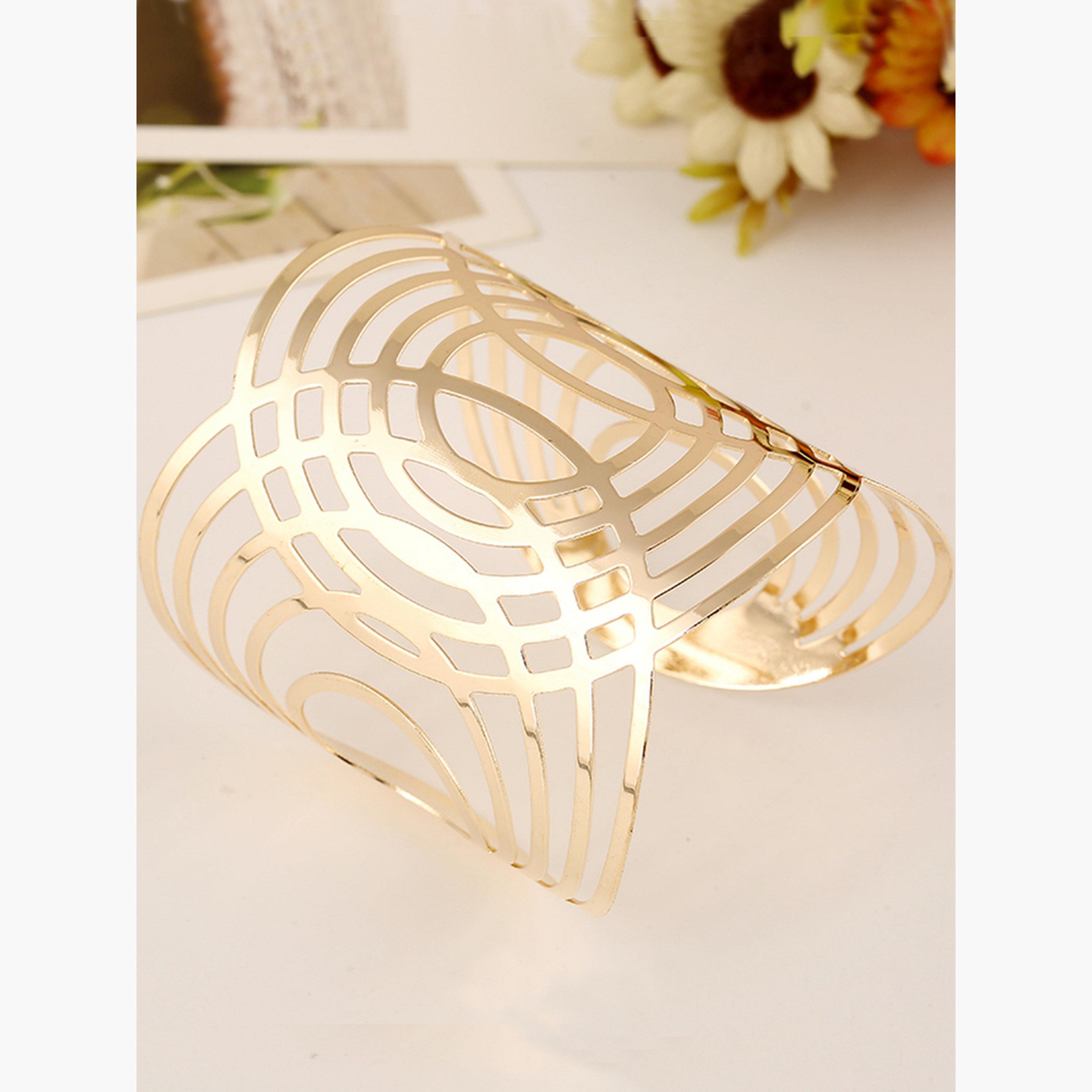 Take Two Cut-Out Design Wide Cuff Bracelet-women-watchesandjewellery-jewellery-banglesandbracelets-image-3