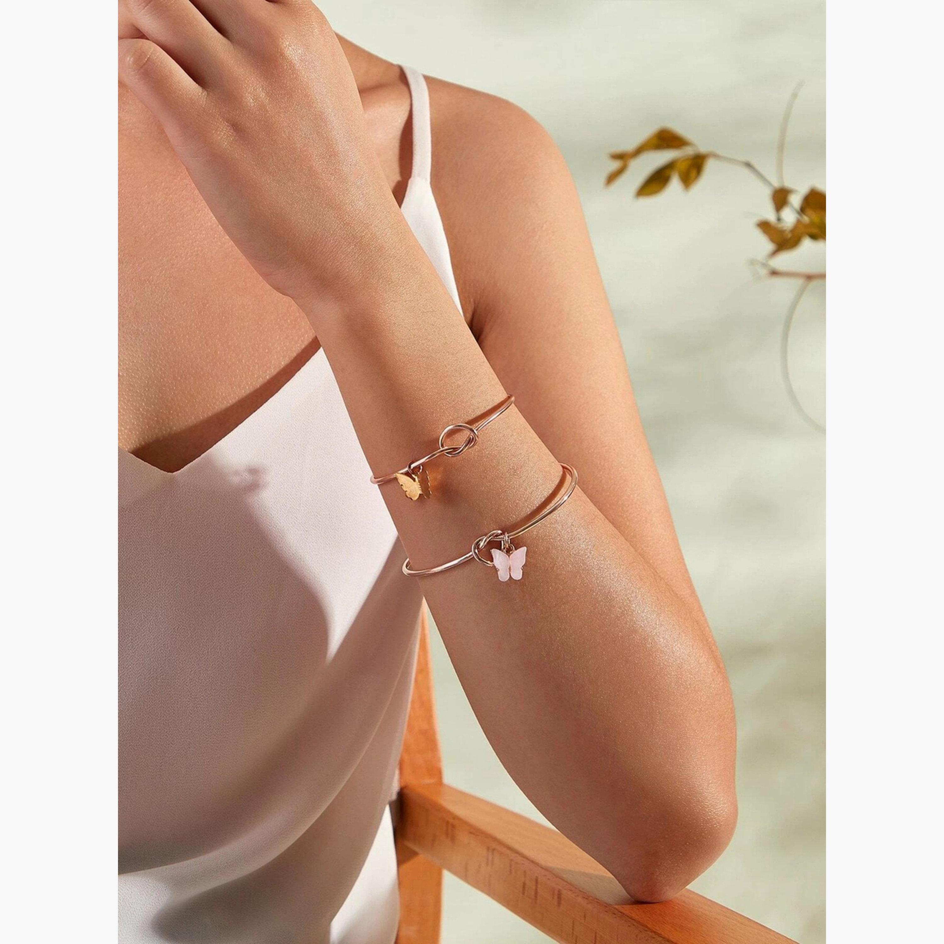 Take Two Set of 2 - Butterfly Decor Cuff Bracelets-women-watchesandjewellery-jewellery-banglesandbracelets-image-2