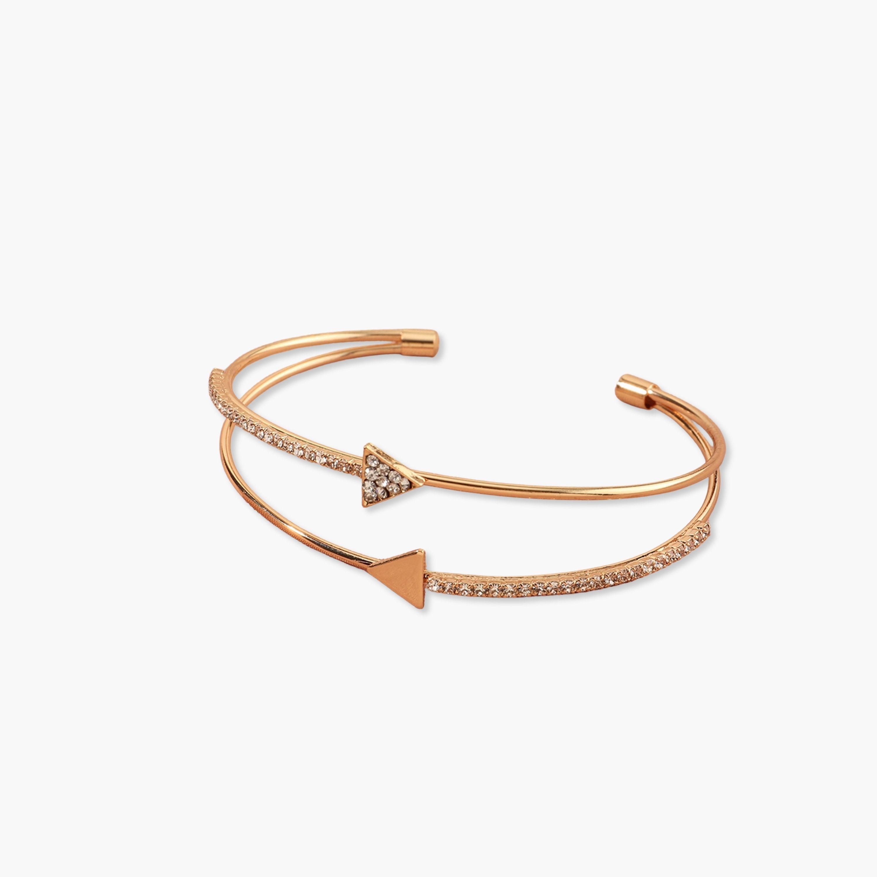 Take Two Embellished Triangle Decor Cuff Bracelet-women-watchesandjewellery-jewellery-banglesandbracelets-image-1