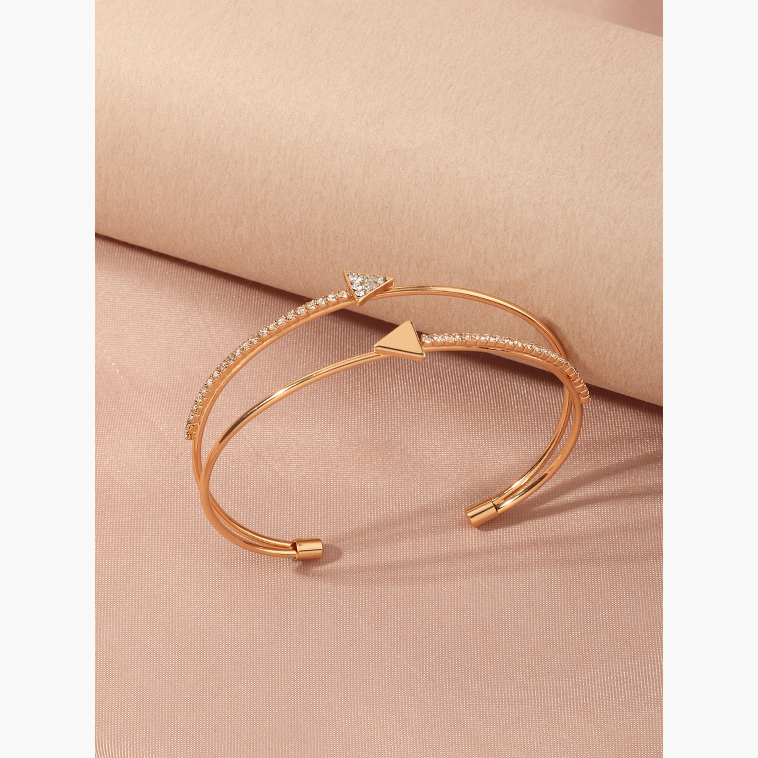 Take Two Embellished Triangle Decor Cuff Bracelet-women-watchesandjewellery-jewellery-banglesandbracelets-image-2