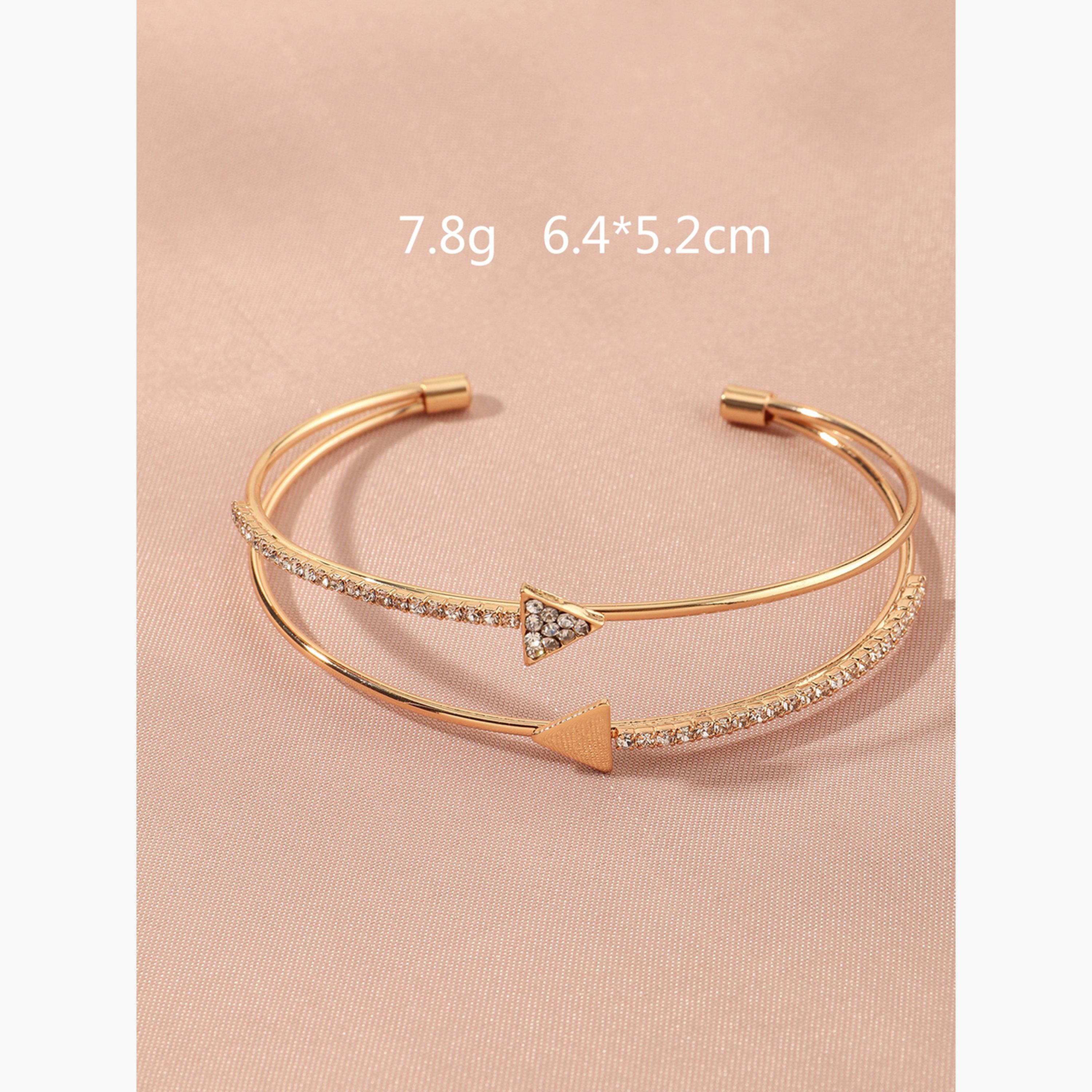 سوار يد عريض مزين بتصميم مثلث-women-watchesandjewellery-jewellery-banglesandbracelets-image-4