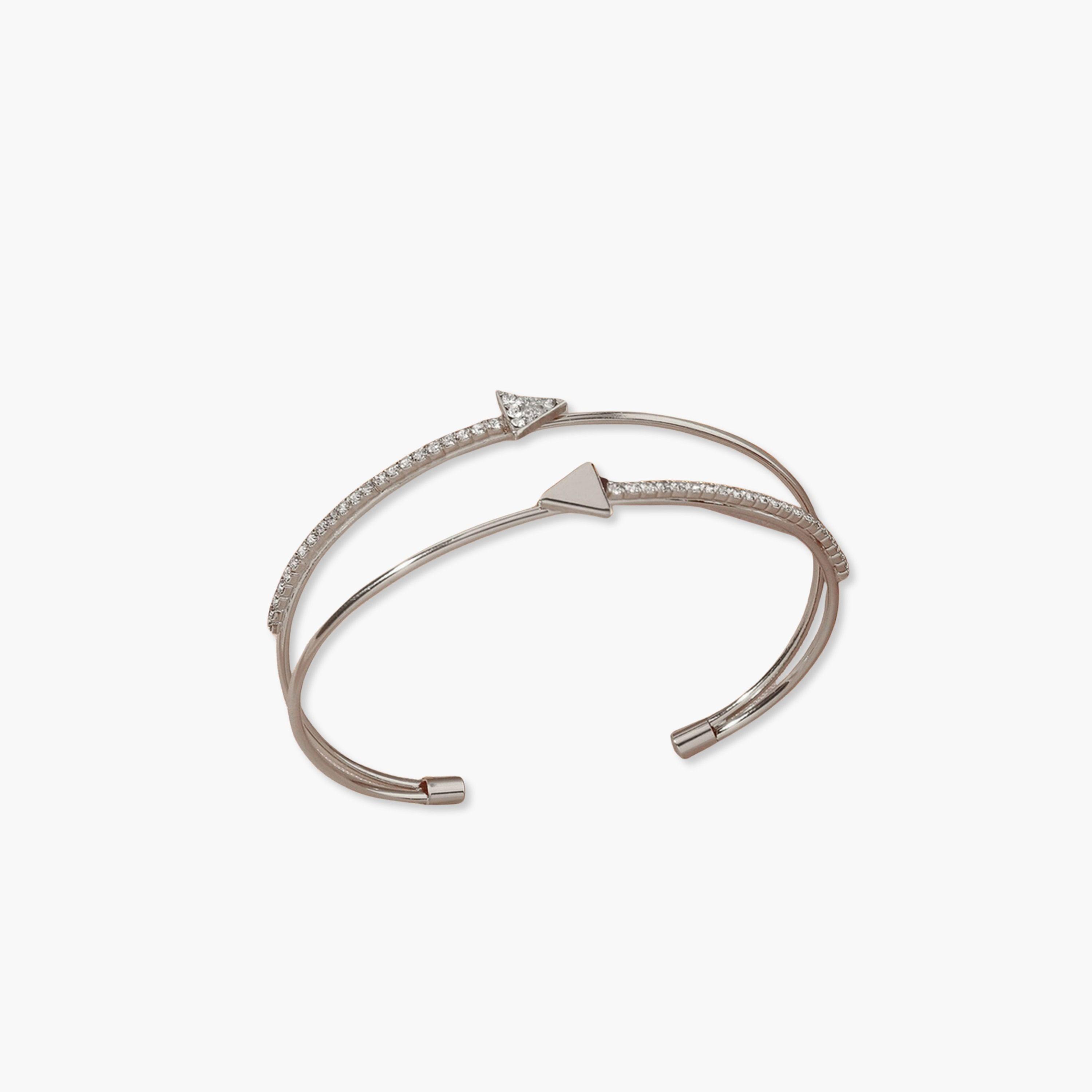 Take Two Embellished Triangle Decor Cuff Bracelet-women-watchesandjewellery-jewellery-banglesandbracelets-image-1