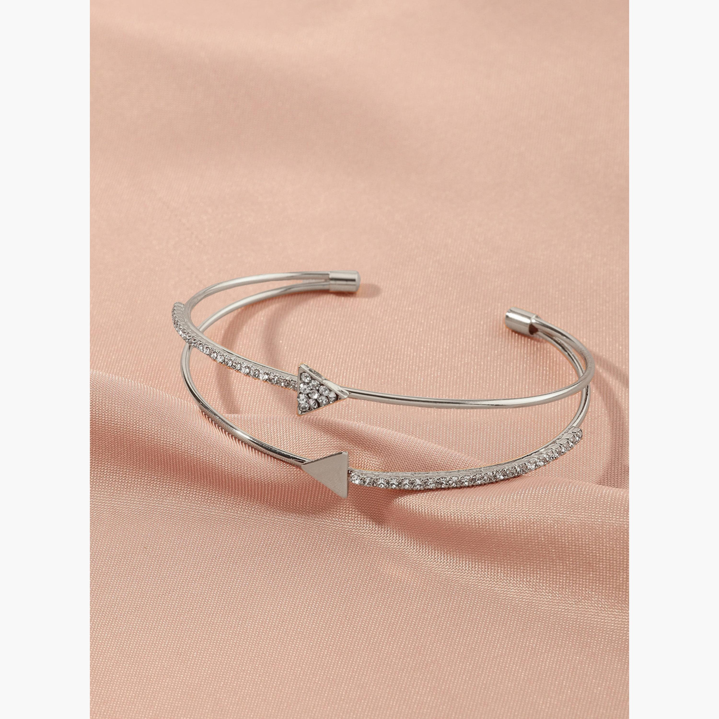 سوار يد عريض مزين بتصميم مثلث-women-watchesandjewellery-jewellery-banglesandbracelets-image-2