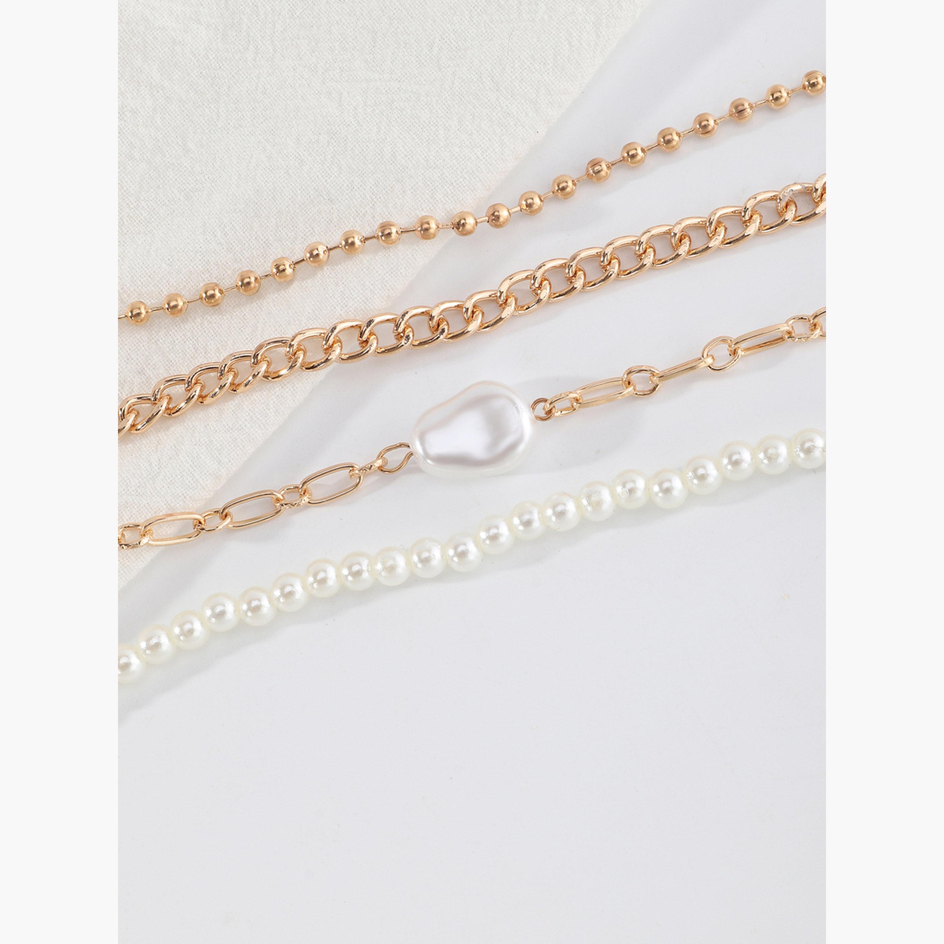 Take Two Set of 4 - Beaded Faux Pearl Decor Bracelets-women-watchesandjewellery-jewellery-banglesandbracelets-image-3