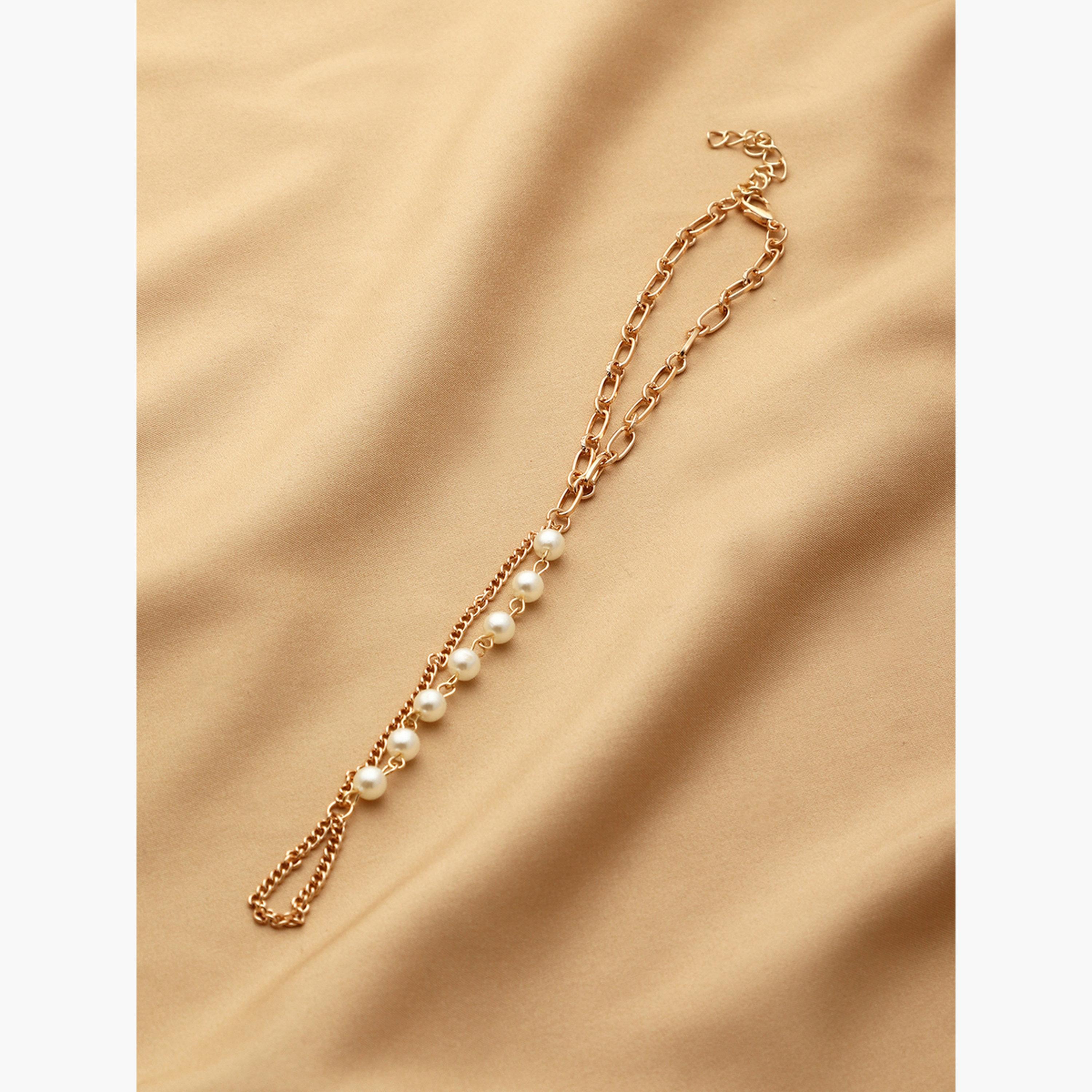 أساور يد سلسلة يد وخاتم مزينة باللؤلؤ الصناعي-women-watchesandjewellery-jewellery-banglesandbracelets-image-5