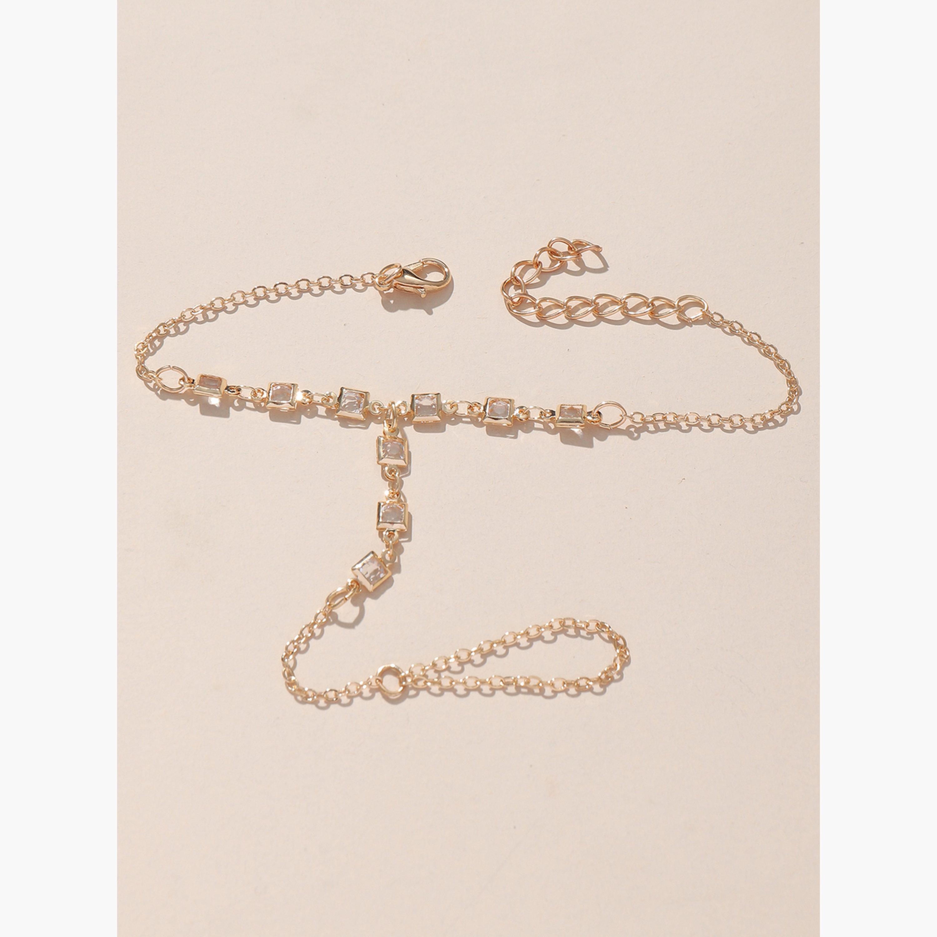 سوار يد سلسلة يد وخاتم مزين-women-watchesandjewellery-jewellery-banglesandbracelets-image-3