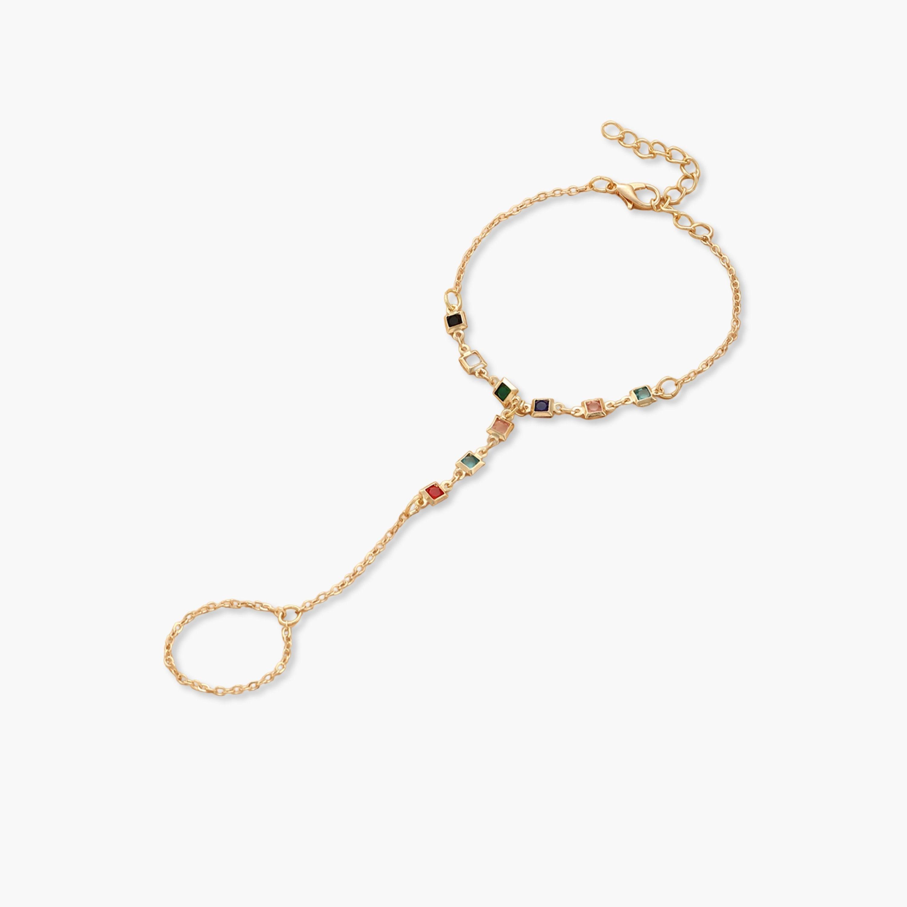 Take Two Multi-Stone Hand Chain Ring Bracelet-women-watchesandjewellery-jewellery-banglesandbracelets-image-1