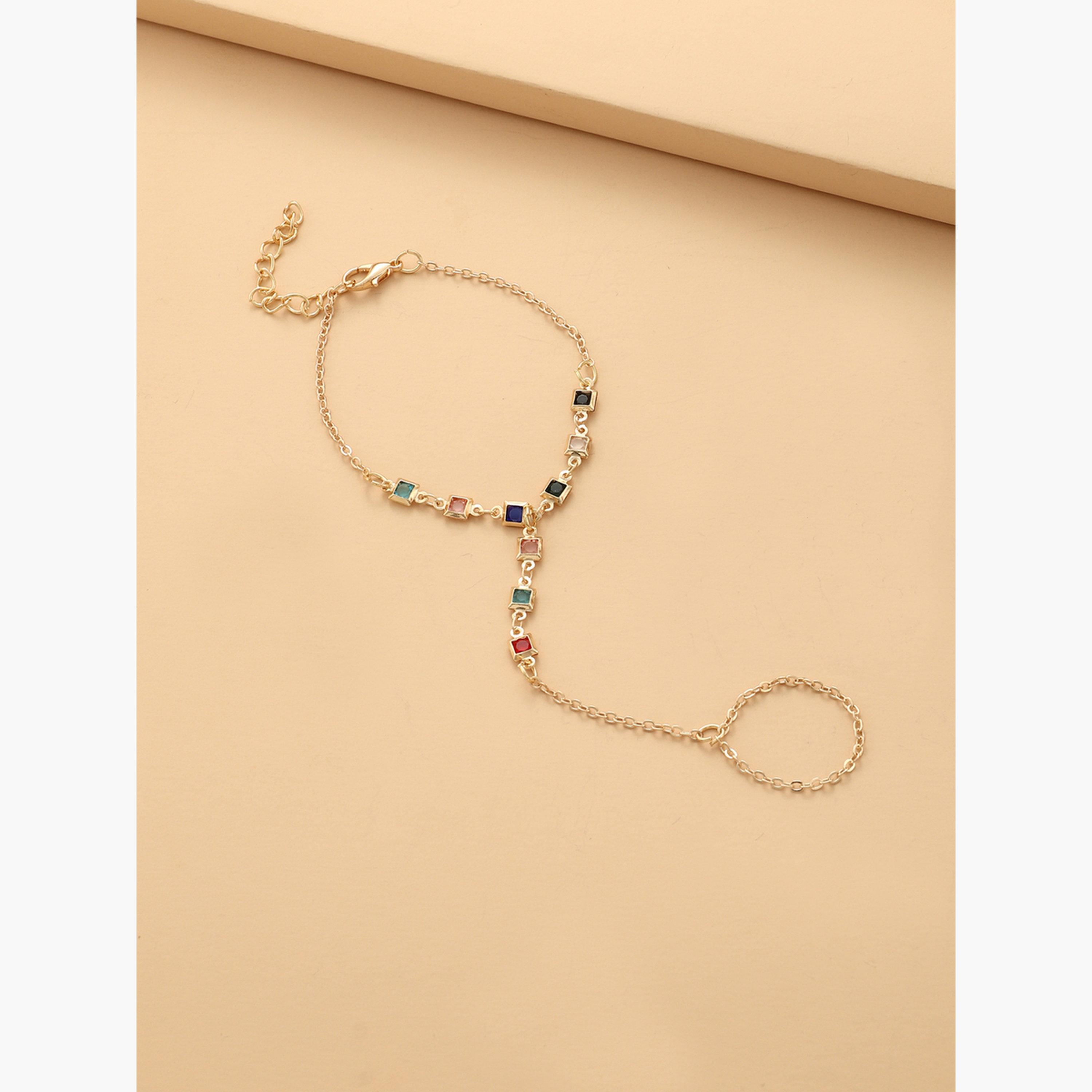Take Two Multi-Stone Hand Chain Ring Bracelet-women-watchesandjewellery-jewellery-banglesandbracelets-image-3