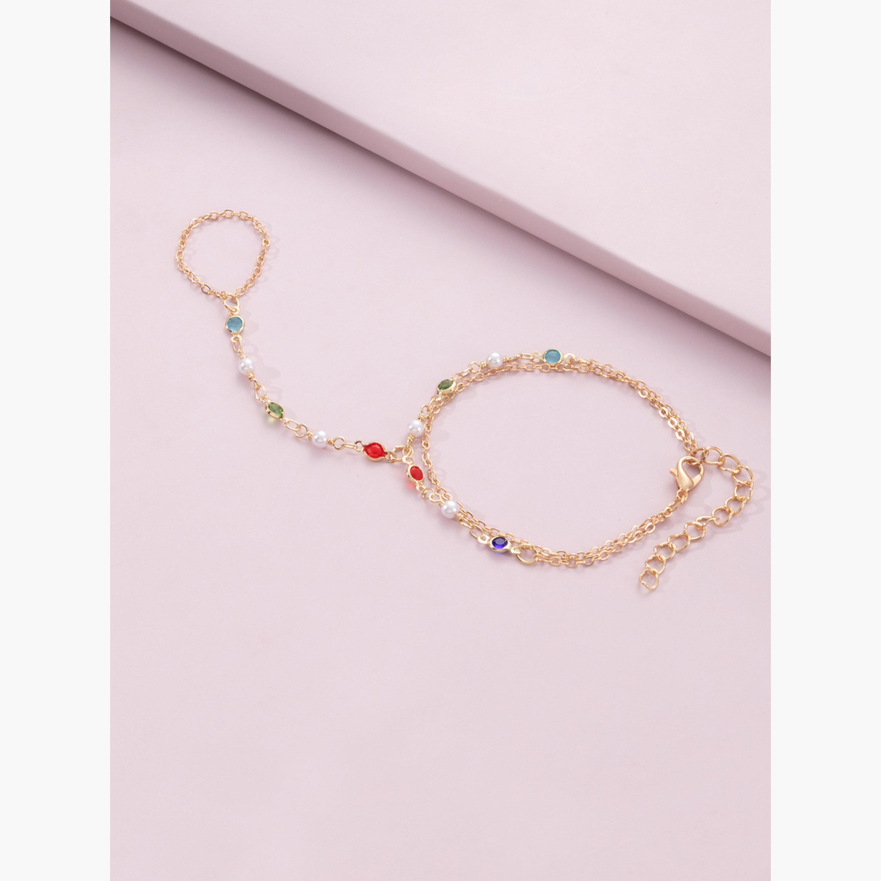 Take Two Multi-Stone Hand Chain Ring Bracelet-women-watchesandjewellery-jewellery-banglesandbracelets-image-3