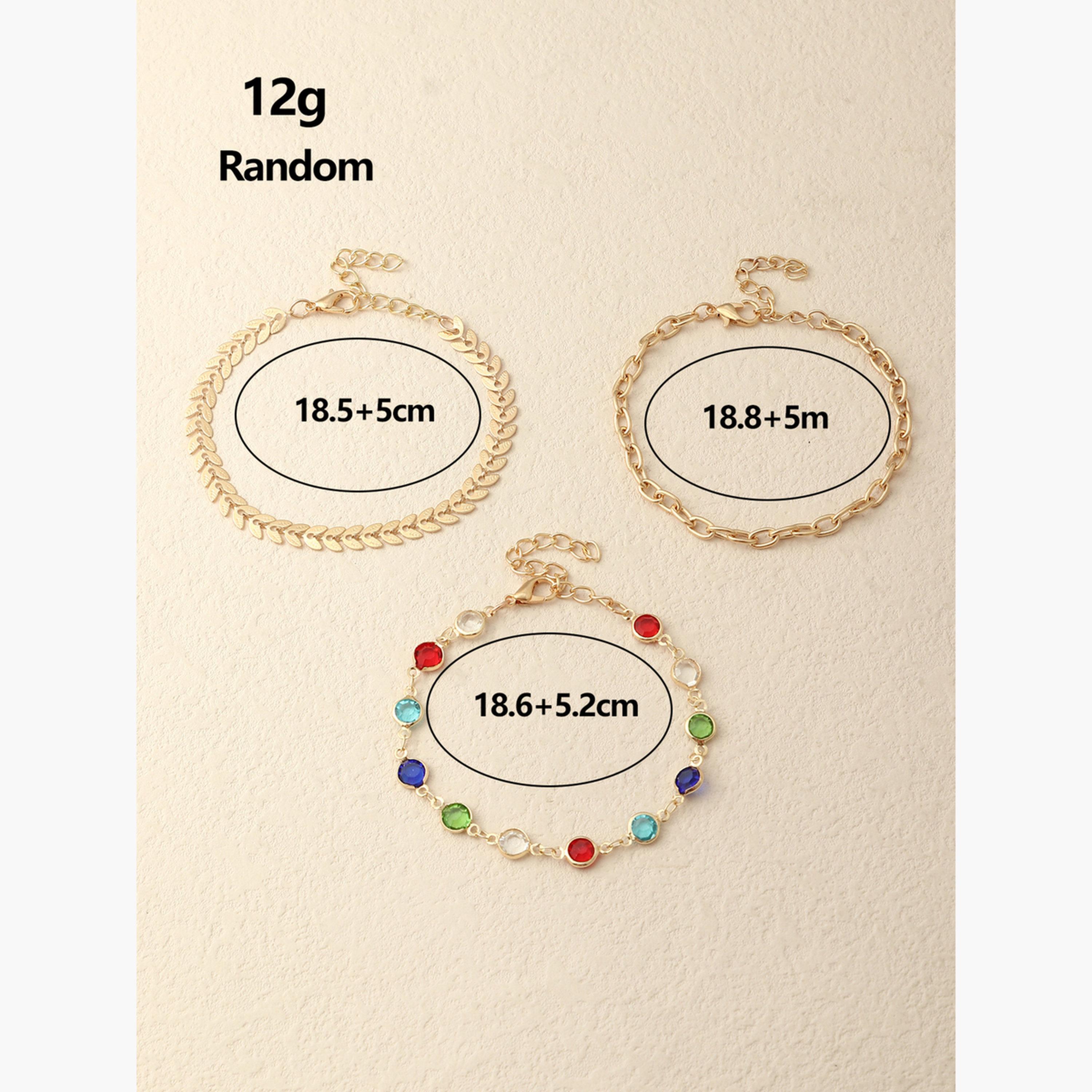 مجموعة من 3 أساور يد سلسلة بأوراق-women-watchesandjewellery-jewellery-banglesandbracelets-image-6