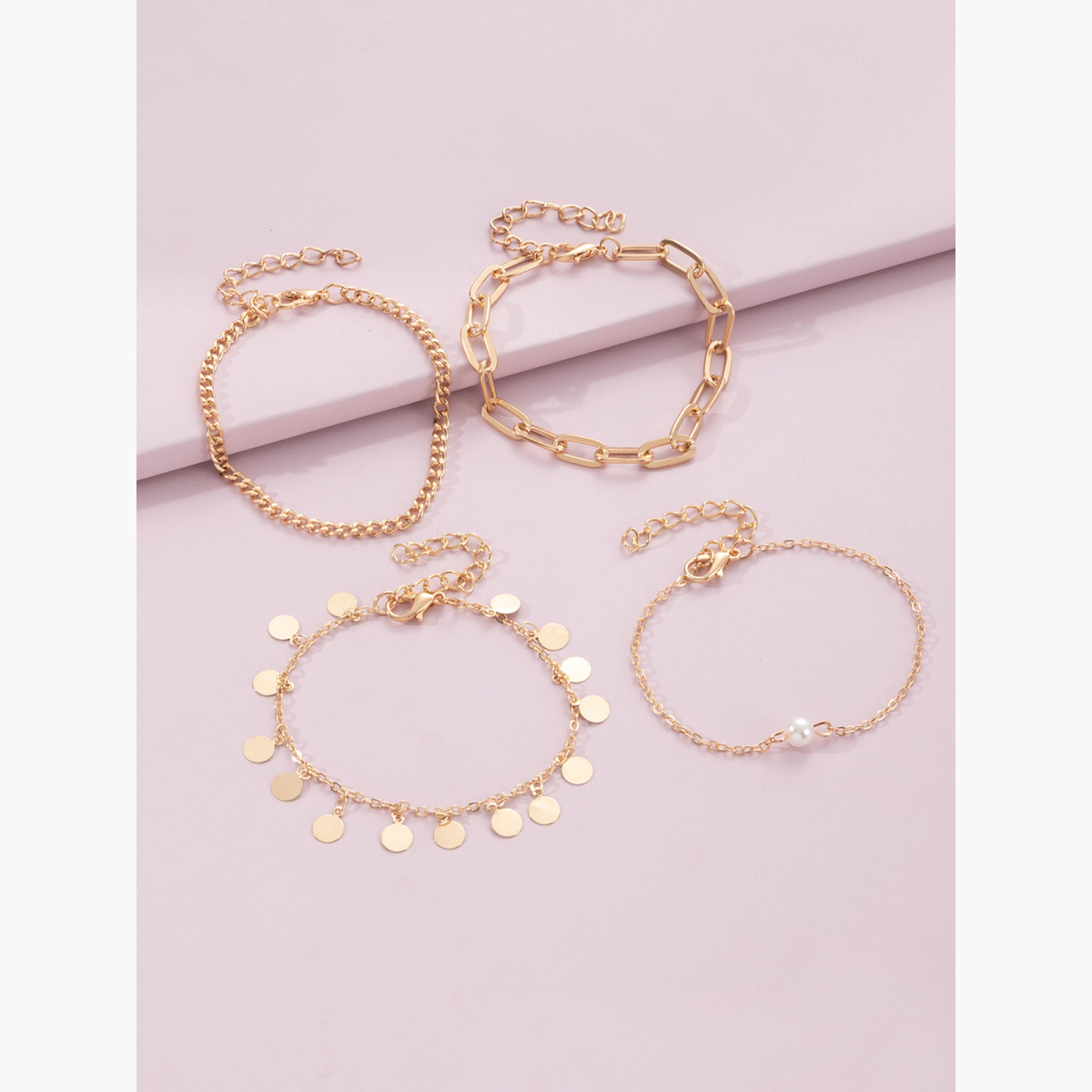 مجموعة من 4 أساور يد متدلية دائرية-women-watchesandjewellery-jewellery-banglesandbracelets-image-5