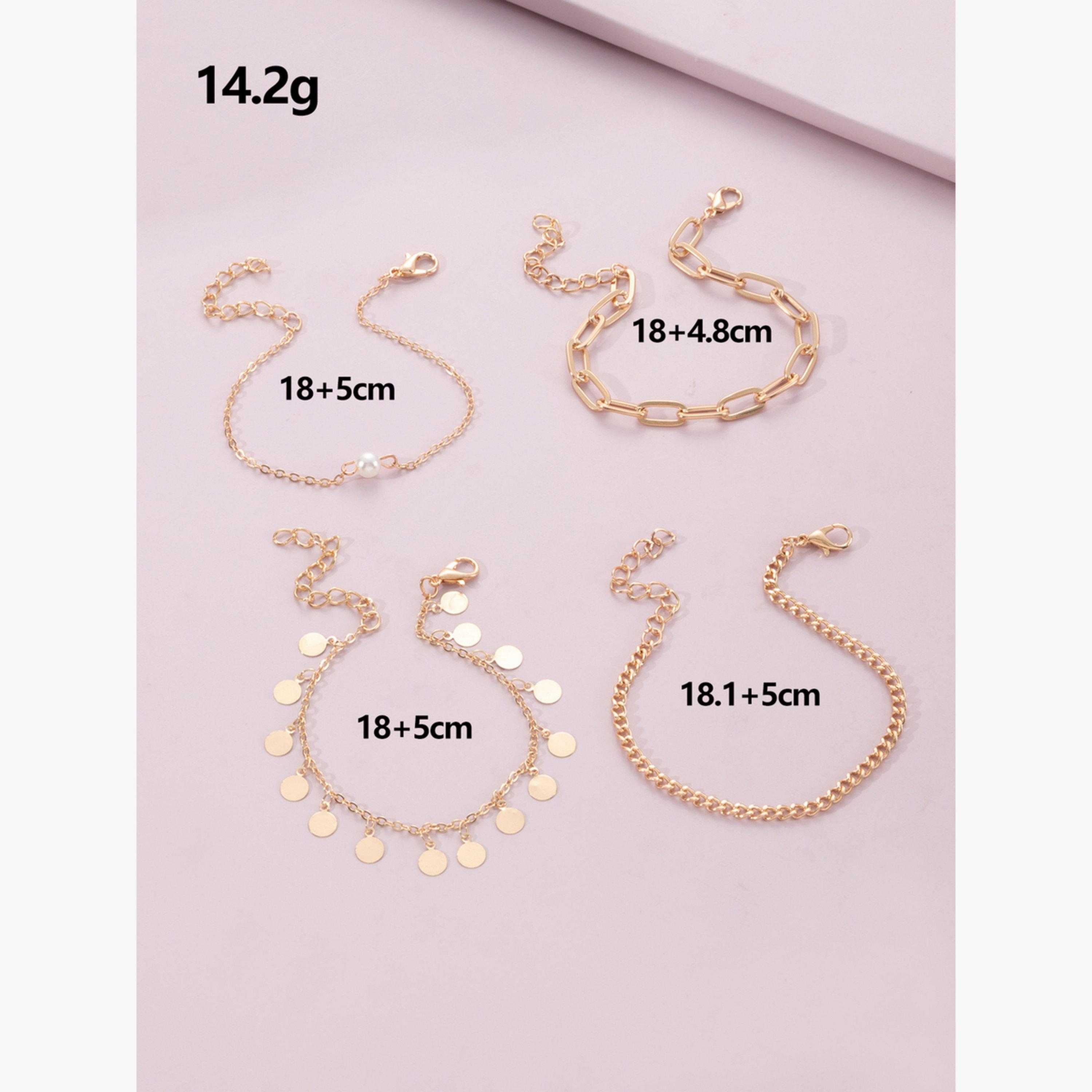 مجموعة من 4 أساور يد متدلية دائرية-women-watchesandjewellery-jewellery-banglesandbracelets-image-6