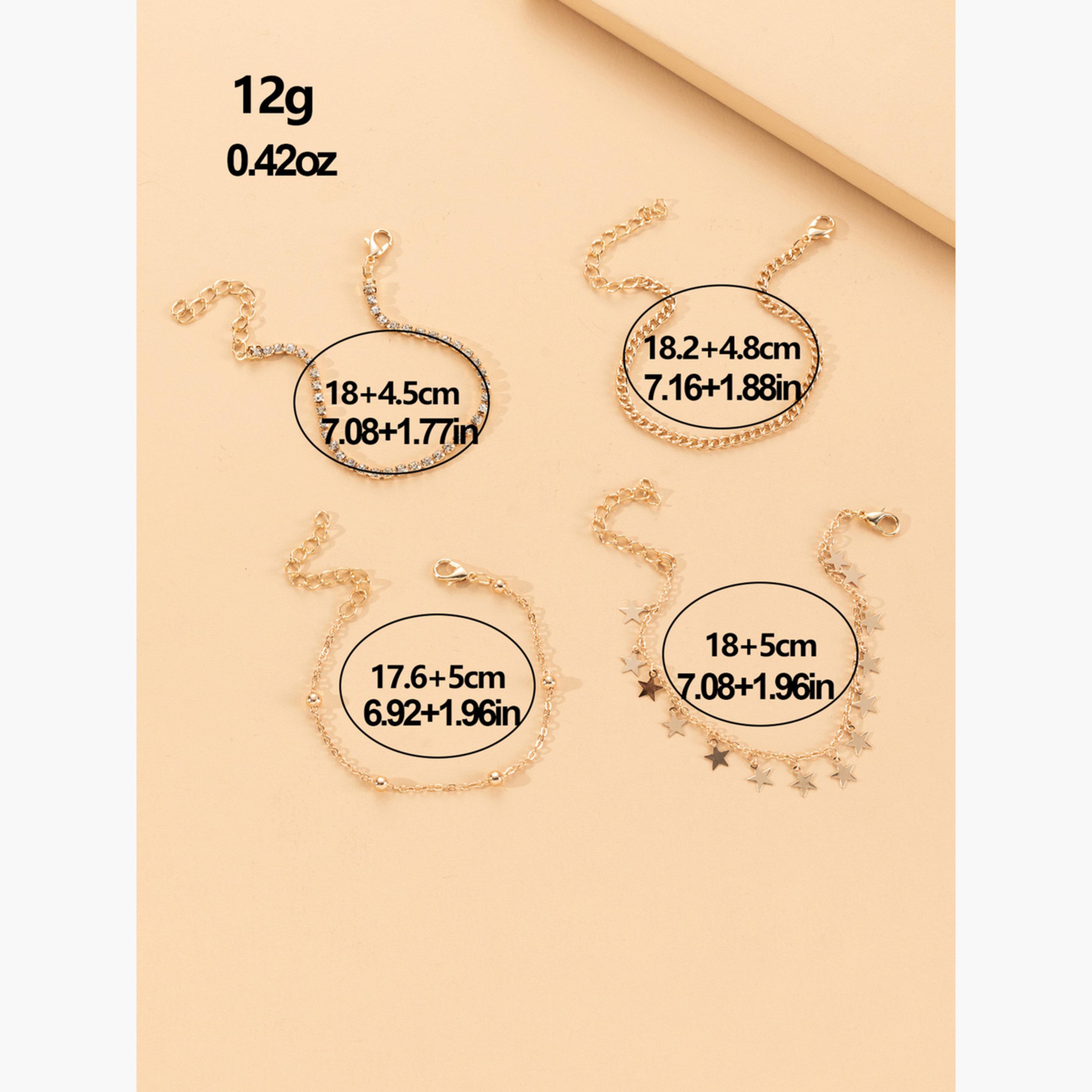 مجموعة من 4 أساور يد بتعليقة نجمة-women-watchesandjewellery-jewellery-banglesandbracelets-image-5
