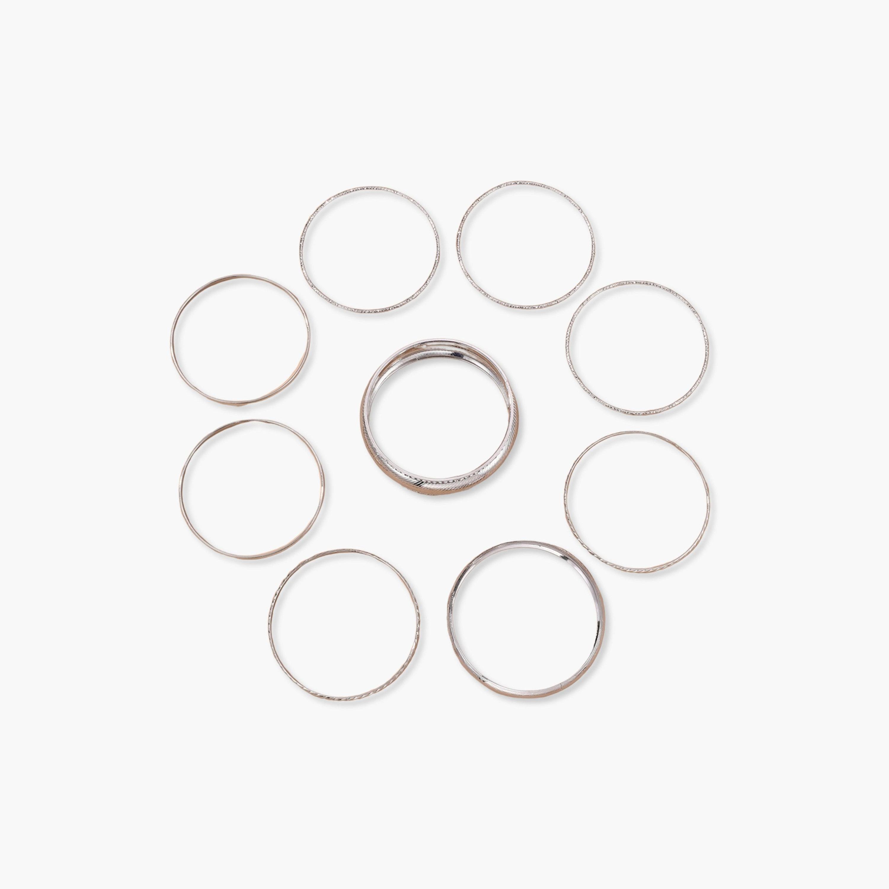 Take Two Set of 9 - Textured Bangles-women-watchesandjewellery-jewellery-banglesandbracelets-image-1