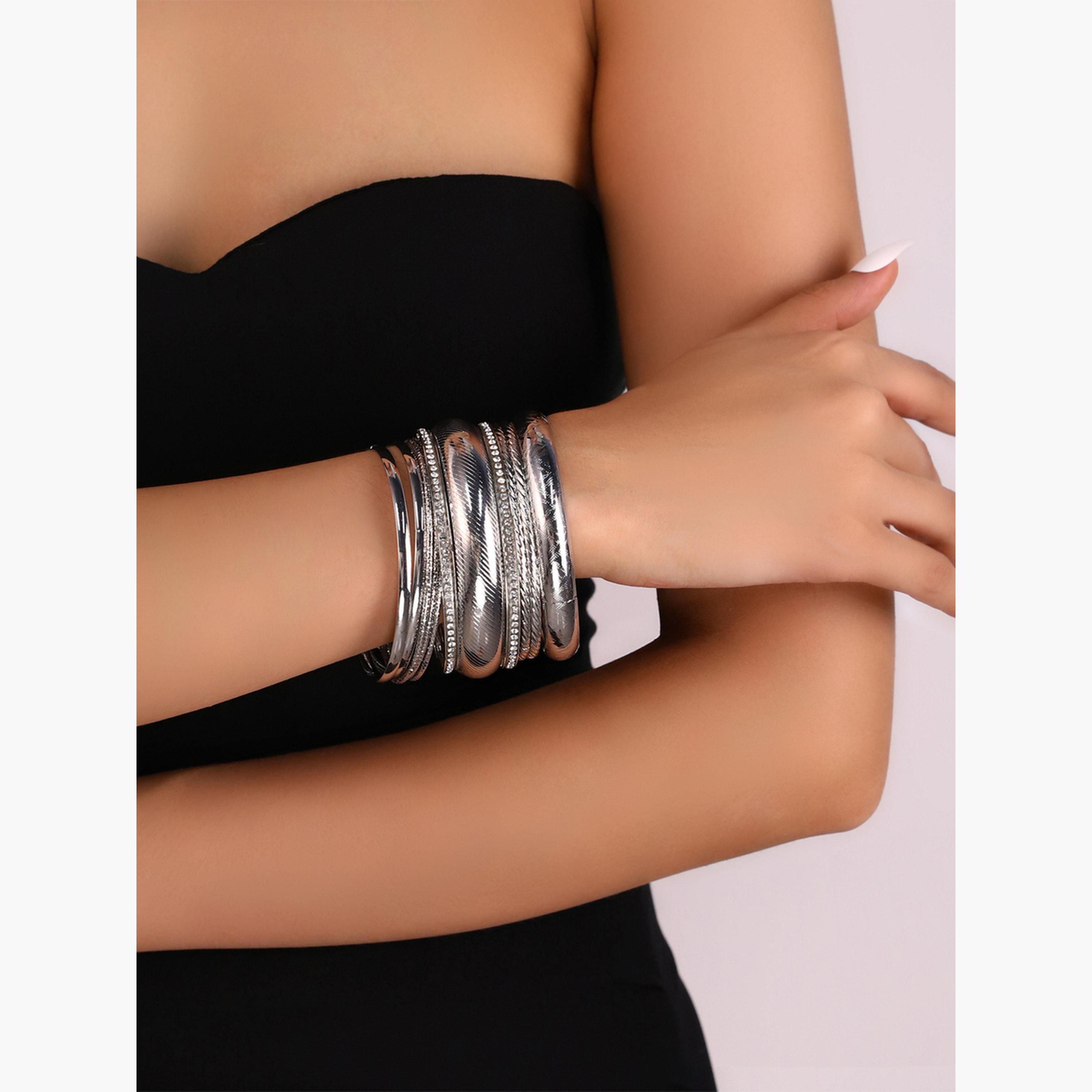 Take Two Set of 9 - Textured Bangles-women-watchesandjewellery-jewellery-banglesandbracelets-image-3
