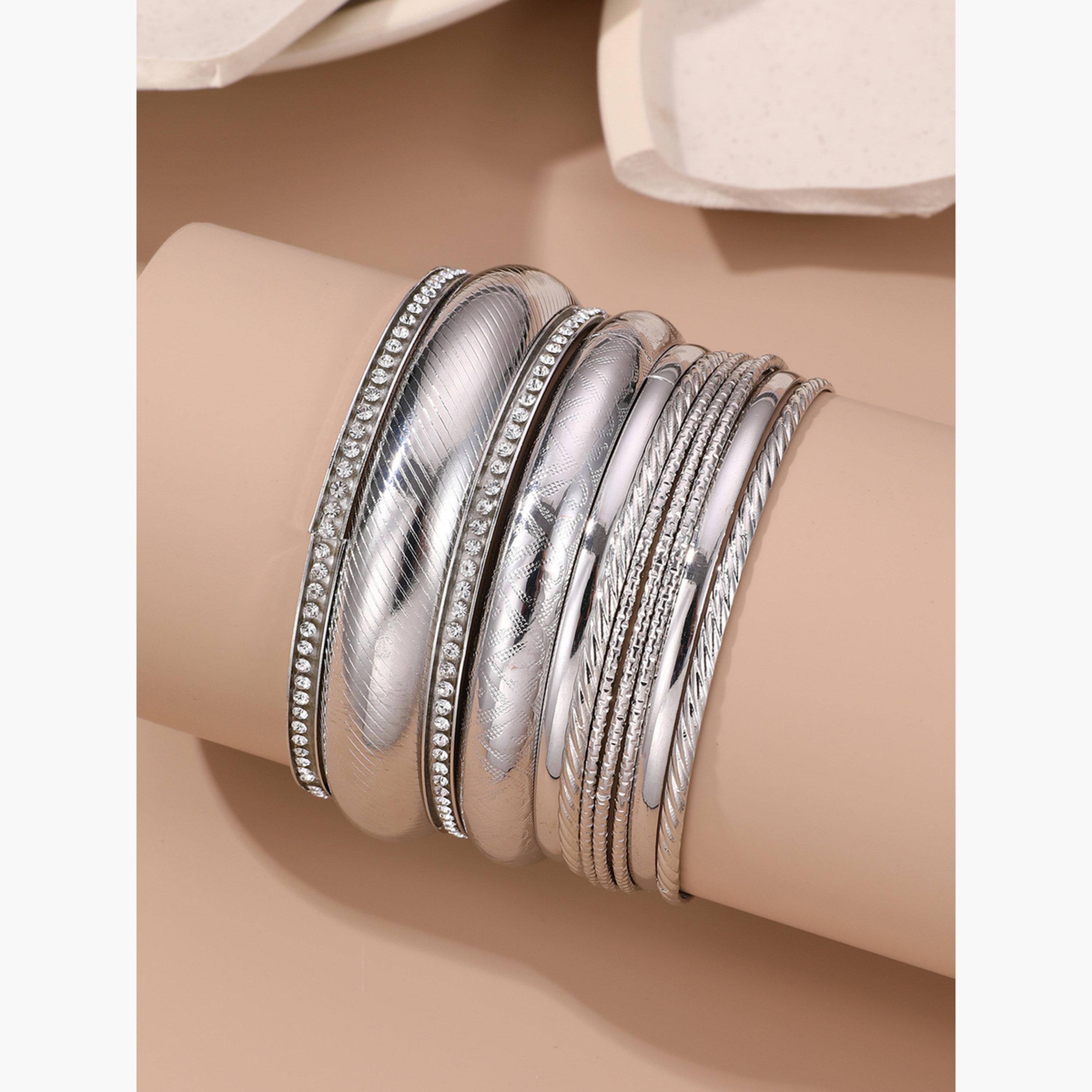 Take Two Set of 9 - Textured Bangles-women-watchesandjewellery-jewellery-banglesandbracelets-image-5