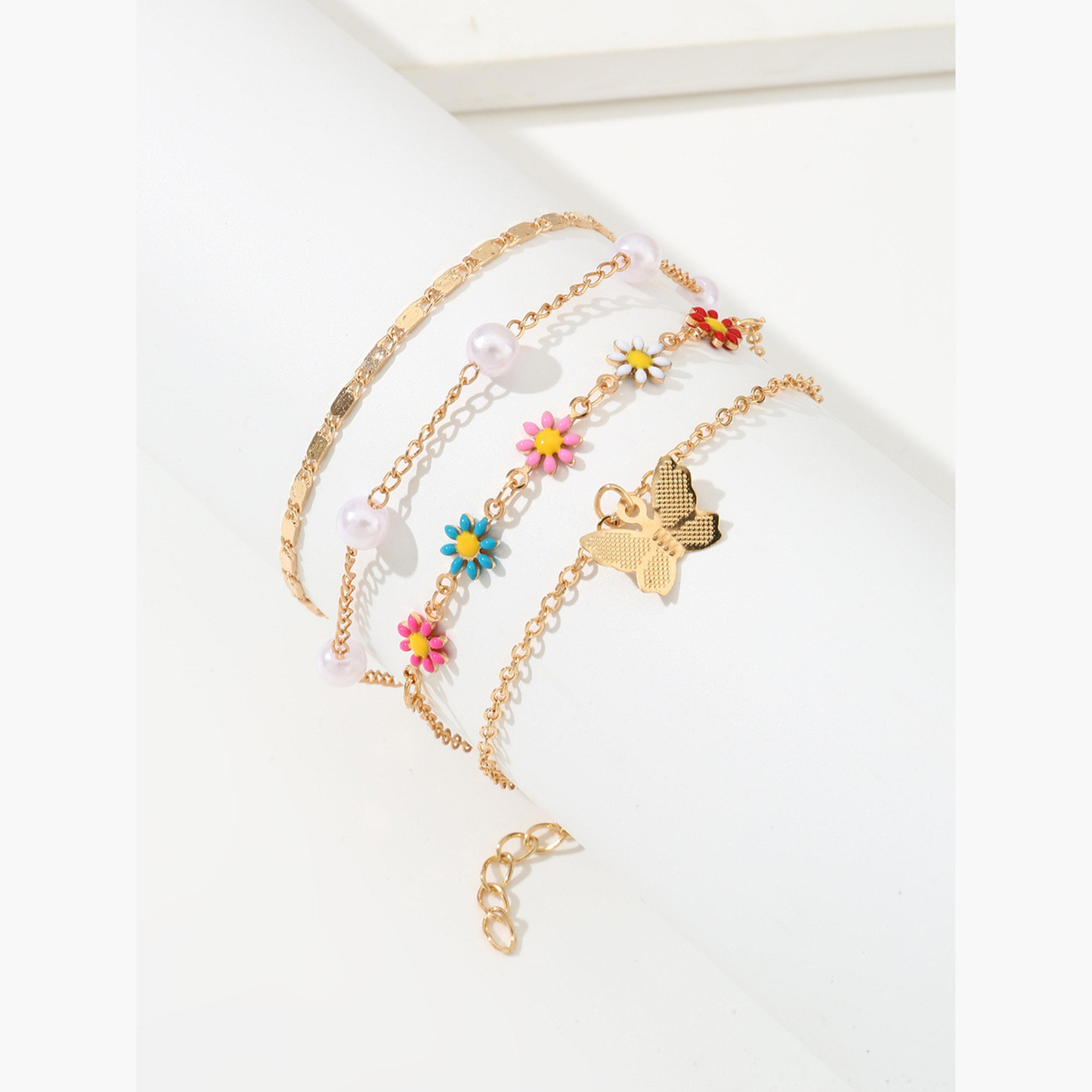 Take Two Set of 4 - Butterfly Pendant Flower Decor Bracelets-women-watchesandjewellery-jewellery-banglesandbracelets-image-4