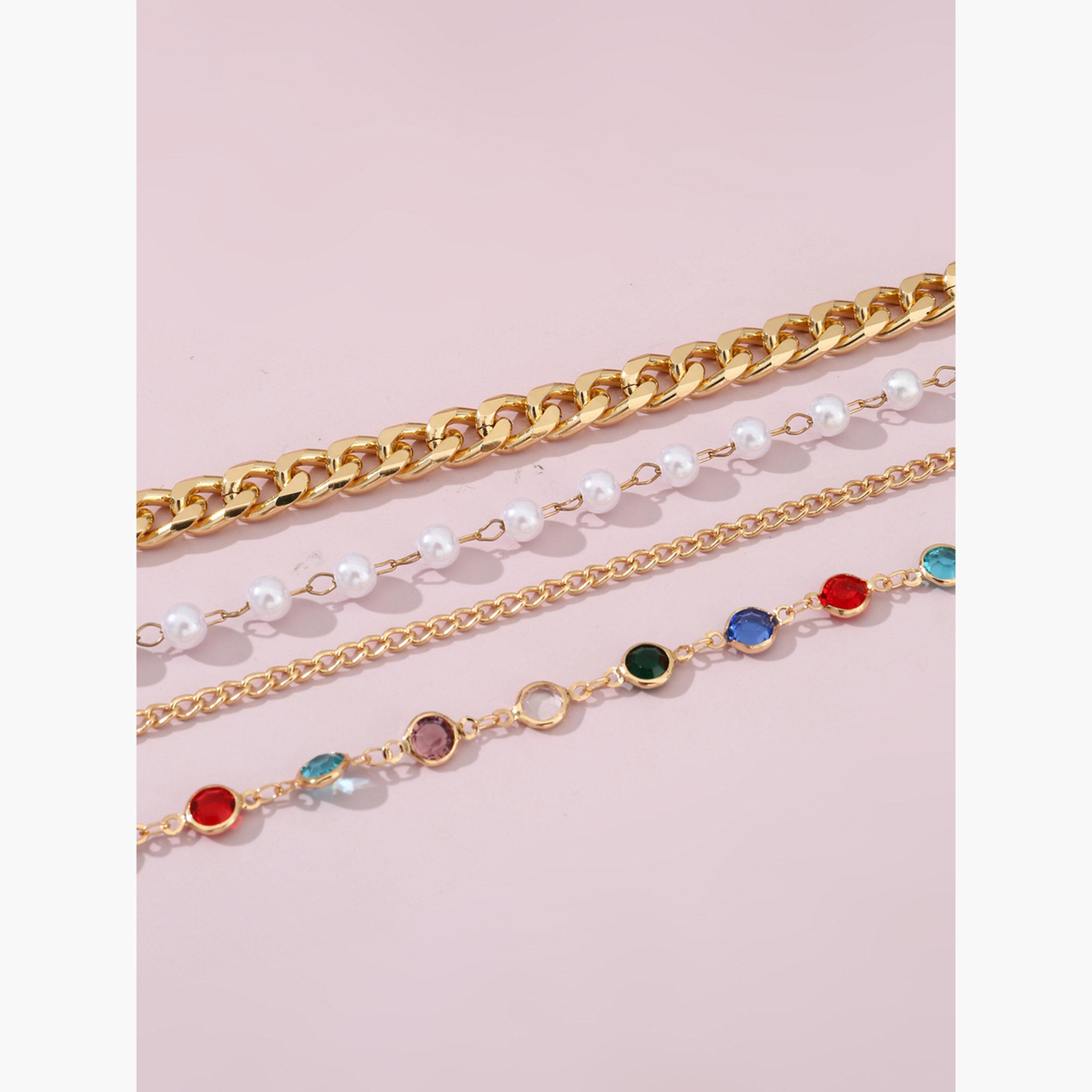 Take Two Set of 4 - Assorted Link Bracelets-women-watchesandjewellery-jewellery-banglesandbracelets-image-3